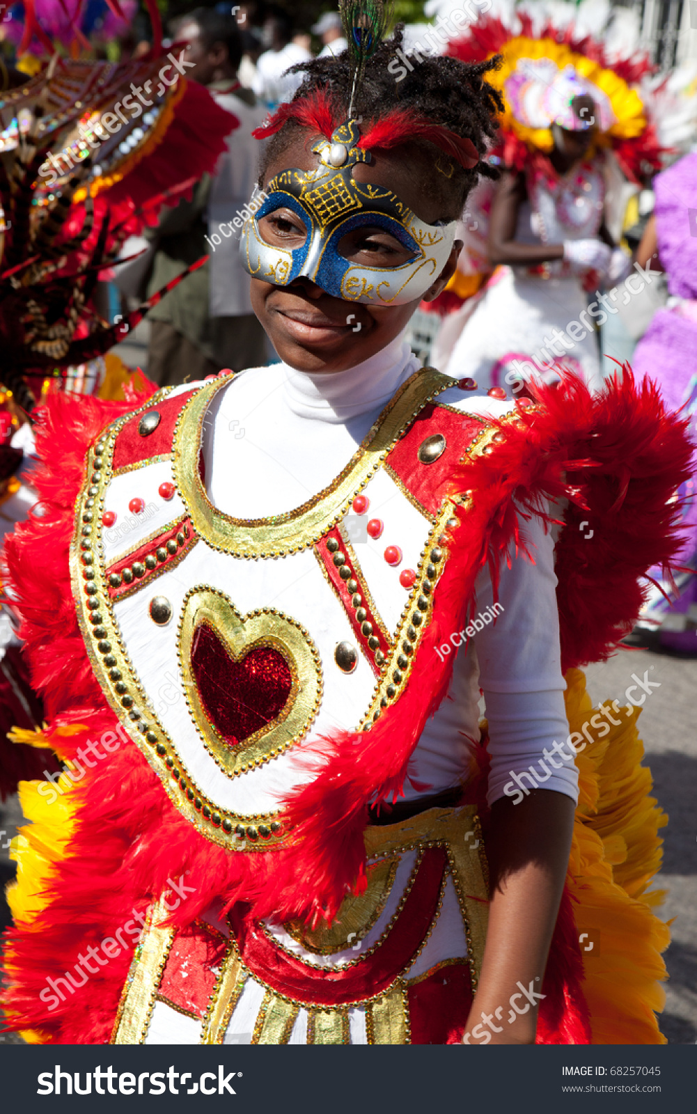 Nassau, The Bahamas - January 1 - Female Dancer Dressed In Bright