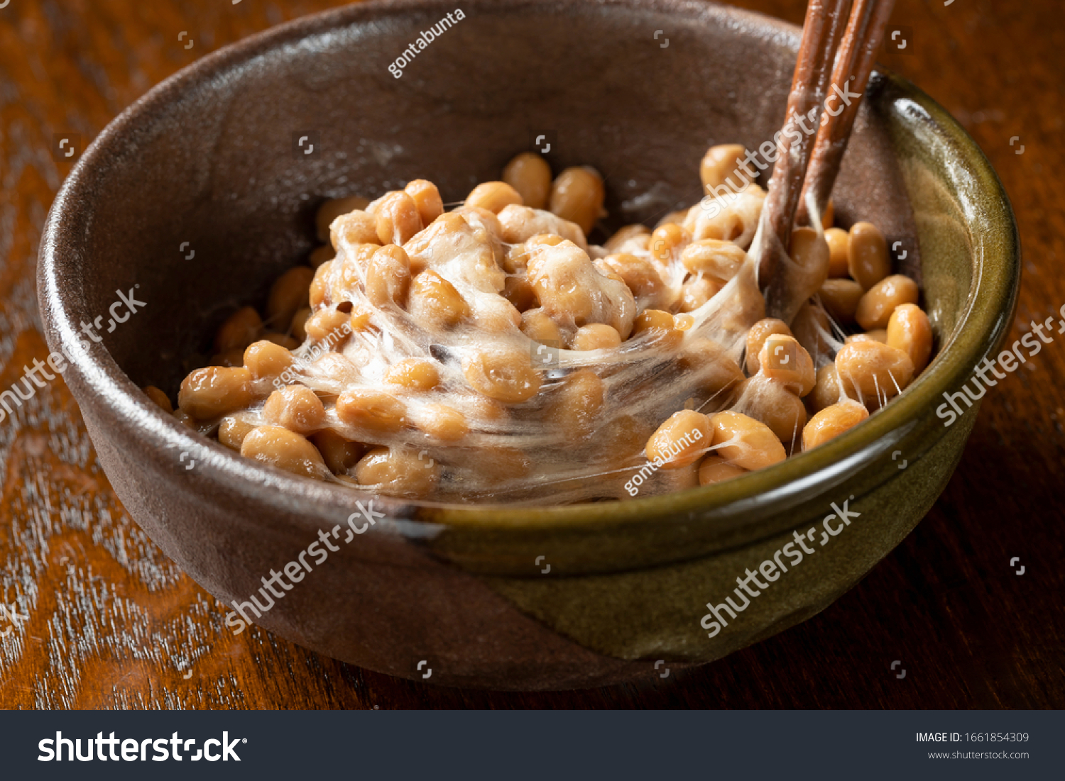 Natto Fermented Soybeans Traditional Japanese Food Stock Photo