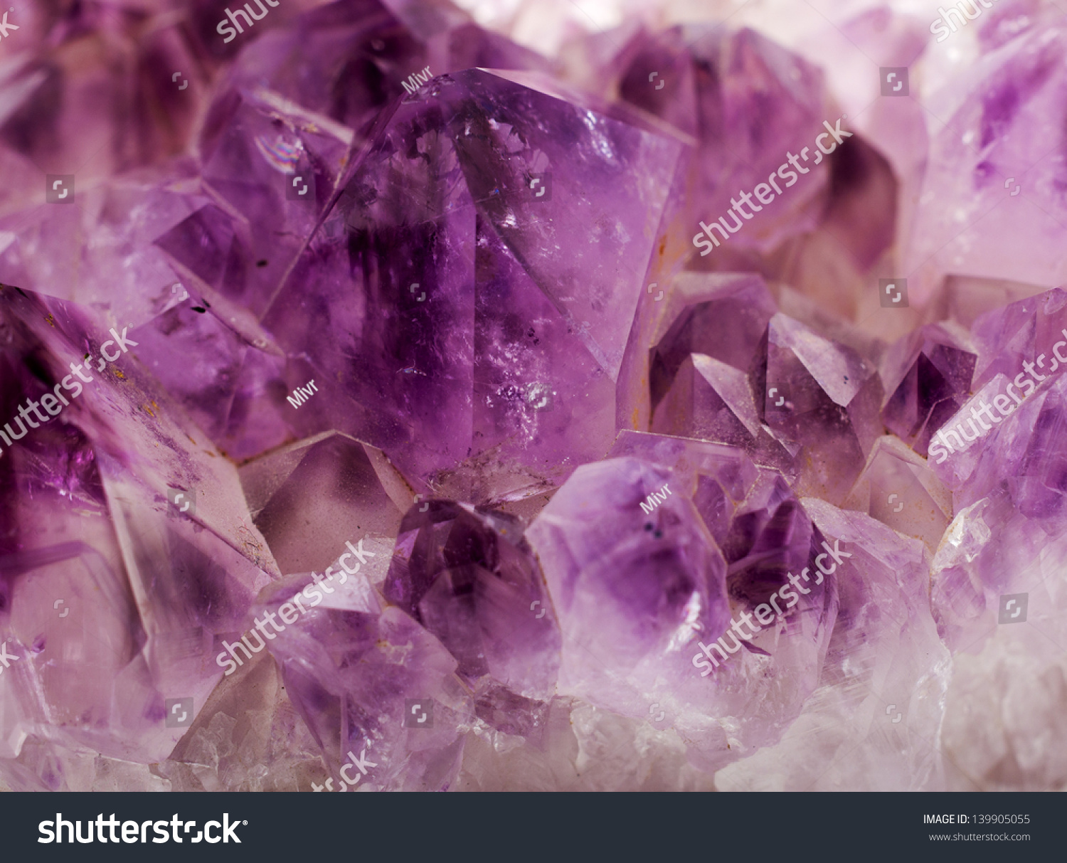 Natural Amethyst Crystal Gem Stone Close-Up Macro Stock Photo 139905055 ...