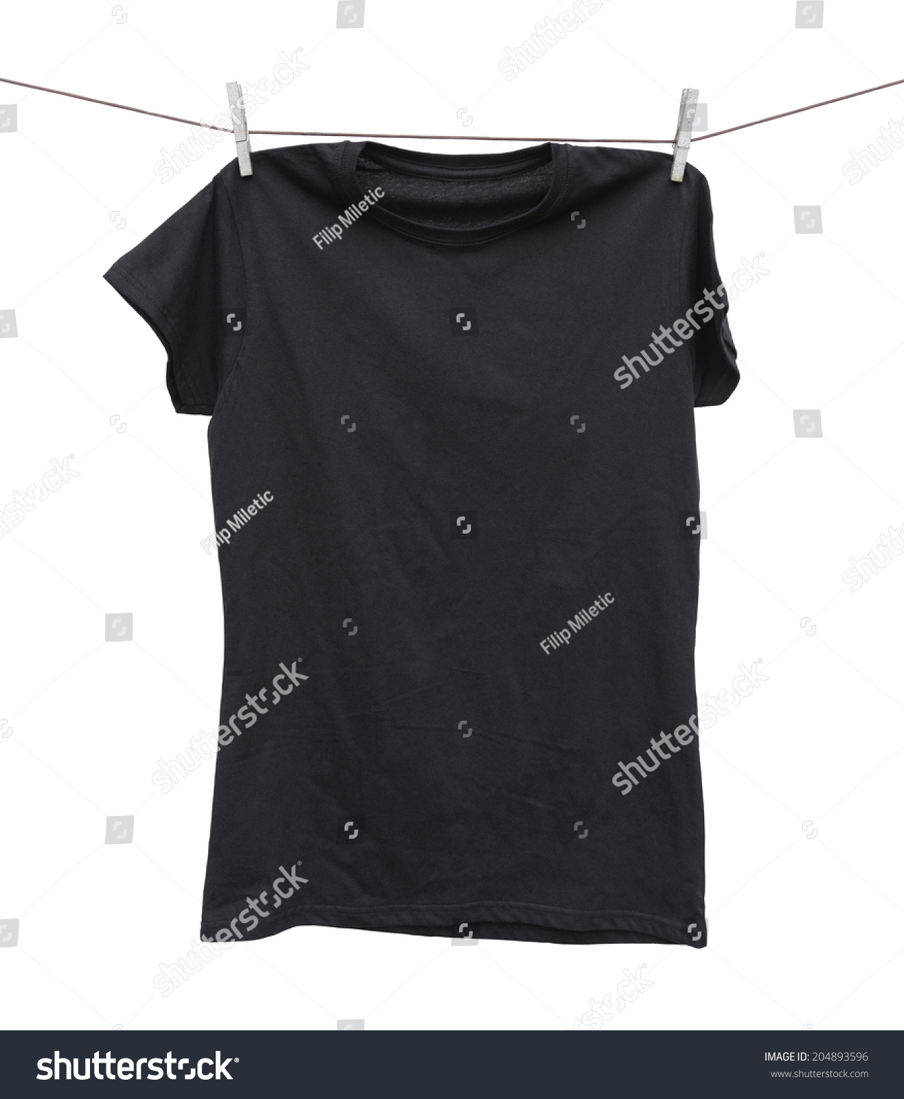 black t shirt hanging