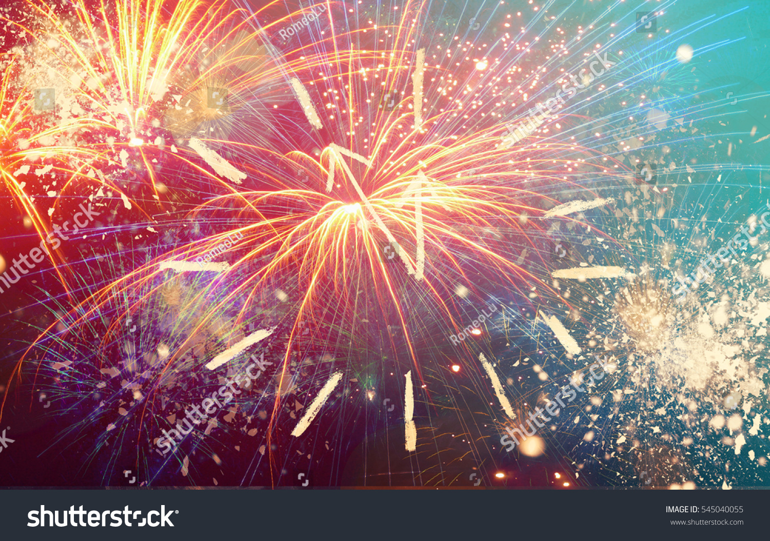 New Year Fireworks, Happy New Year Card Stock Photo 545040055 : Shutterstock