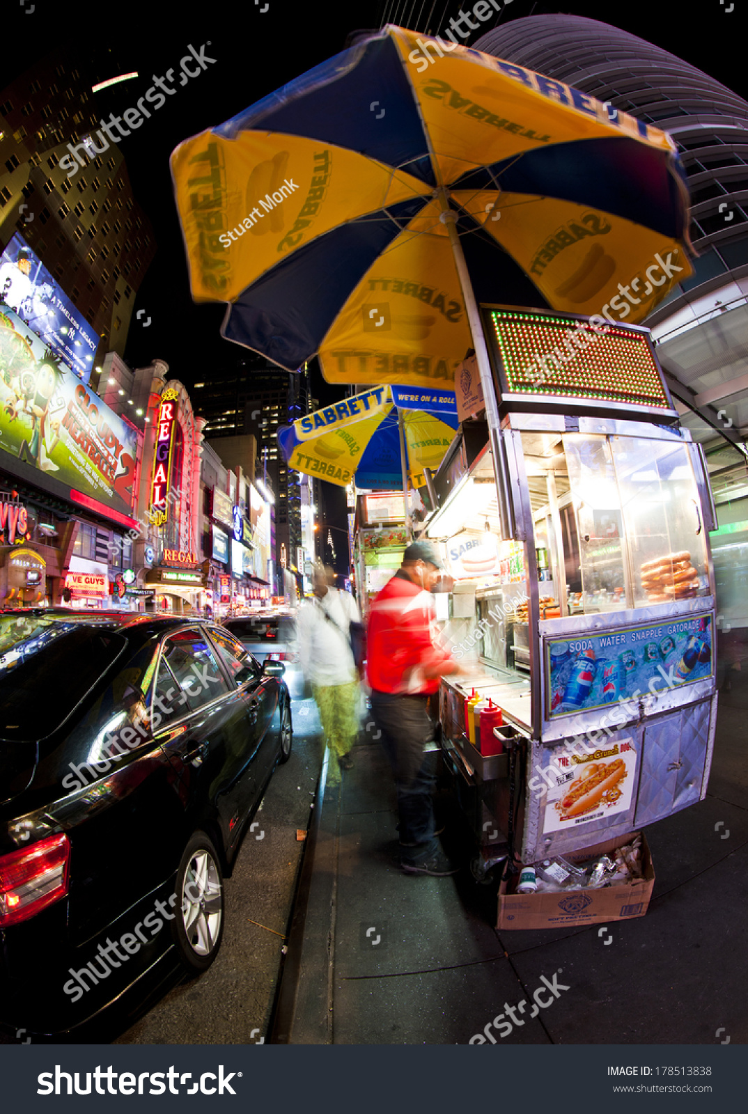 New York City - Sept 22: Street Food Vendors In New York City