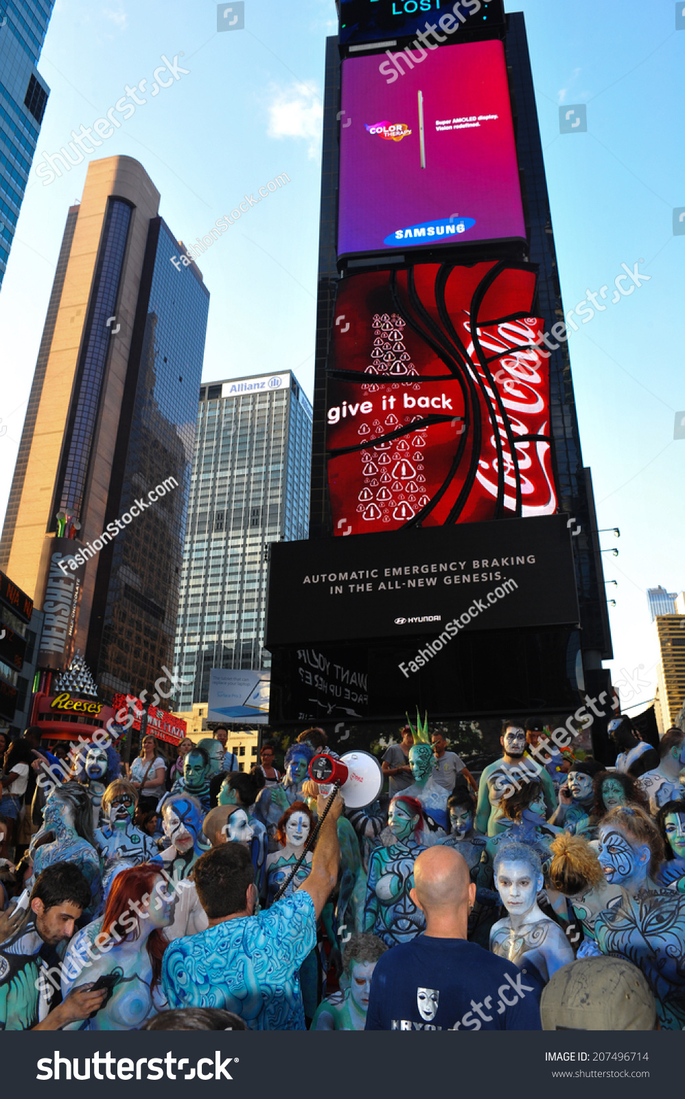 New York July Nude Models Artists Take Times Square During First Official Body Painting