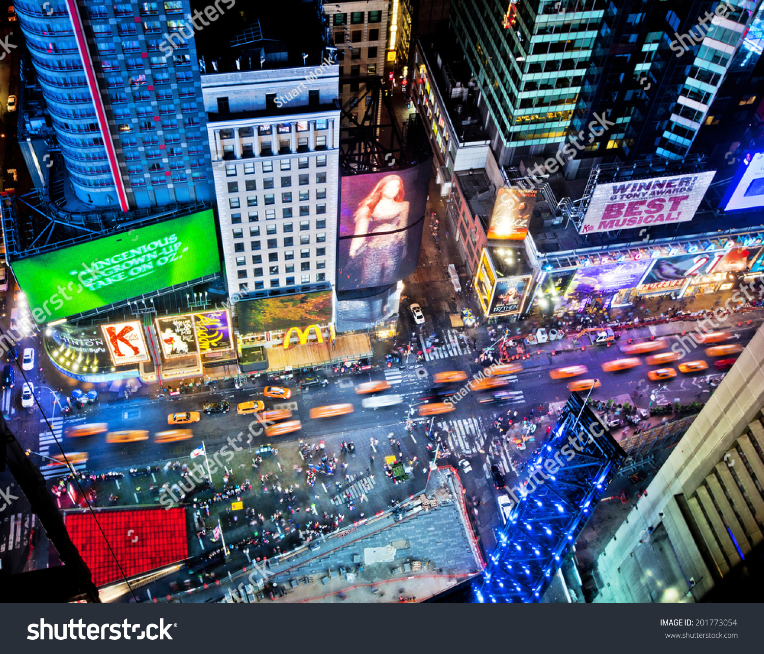 New York, Usa - June 29th, 2014: Aerial View Of Times Square The Popular New Year&#039;S Eve