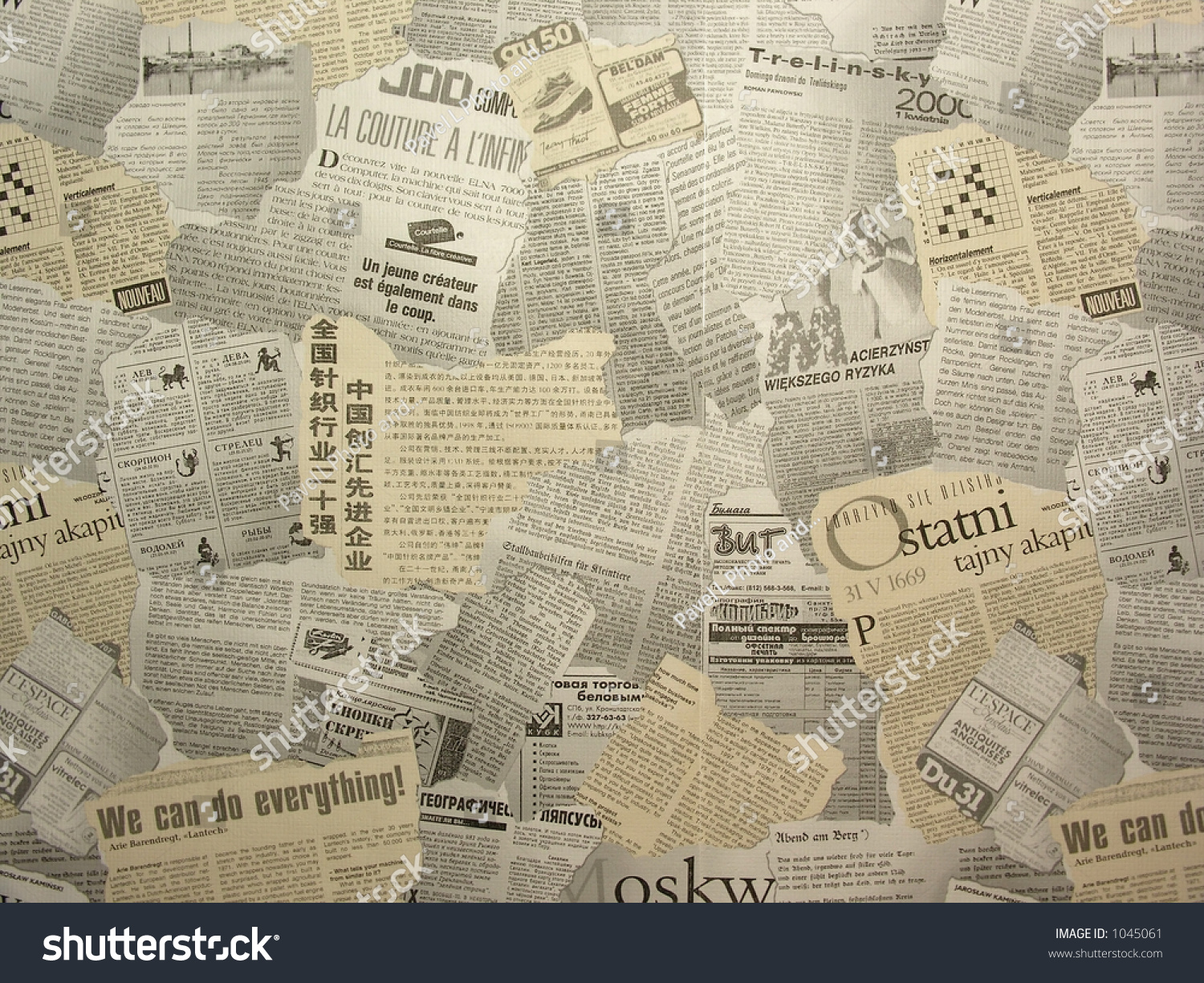 Newspaper Wallpaper Stock Photo 1045061 : Shutterstock