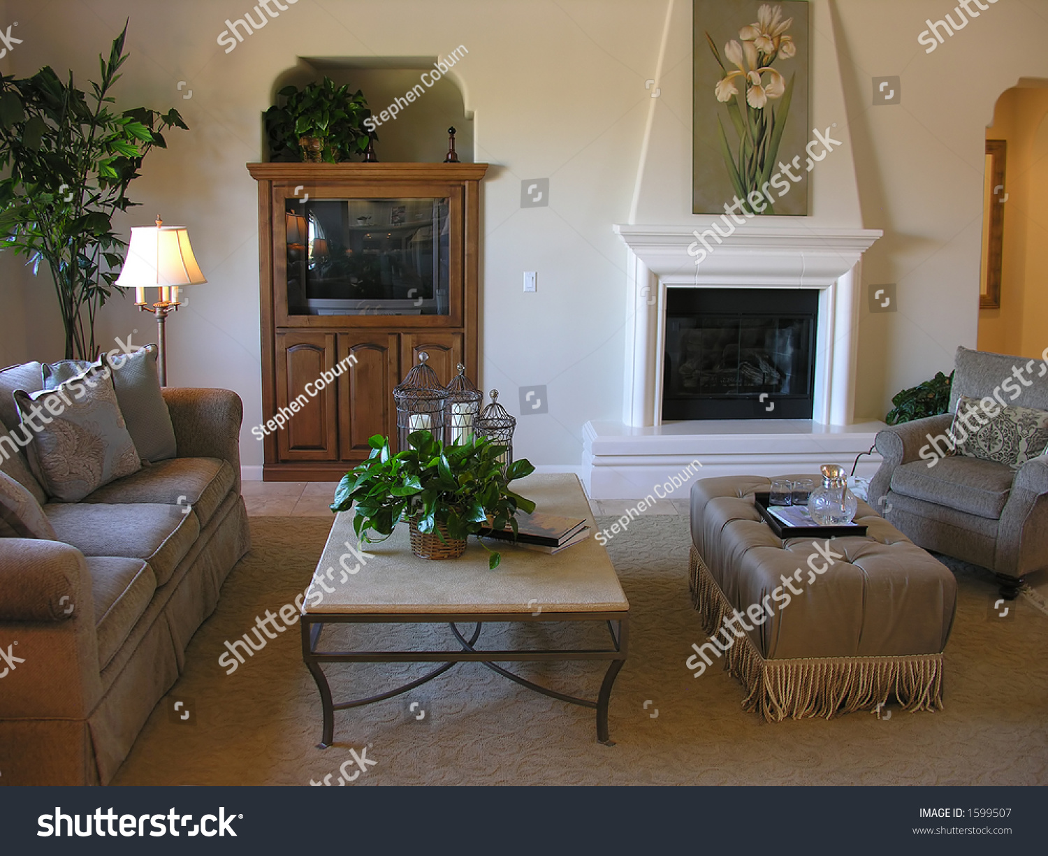 nicely decorated living room