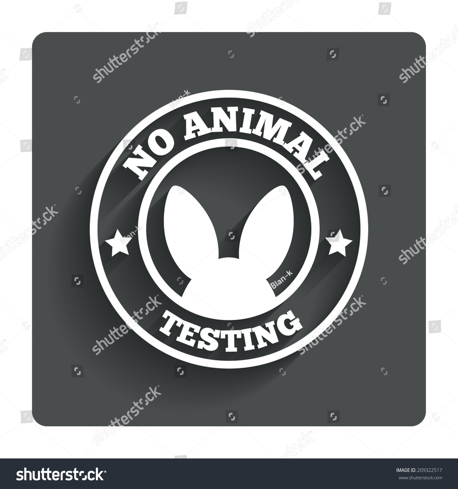 No Animals Testing Sign Icon Not Tested Symbol Gray Flat Button With