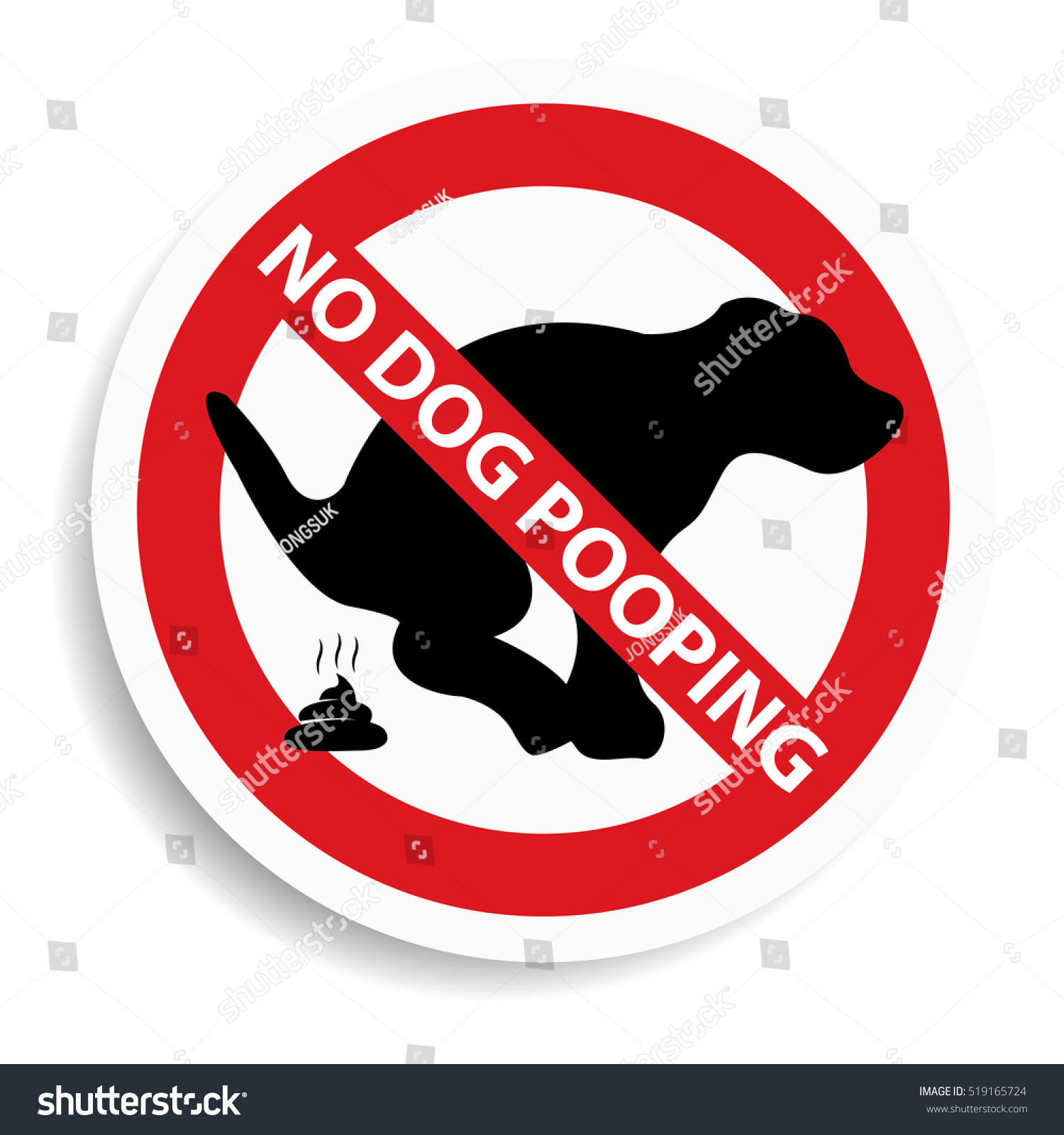 No Dog Pooping Sign On White Stock Illustration 519165724 Shutterstock