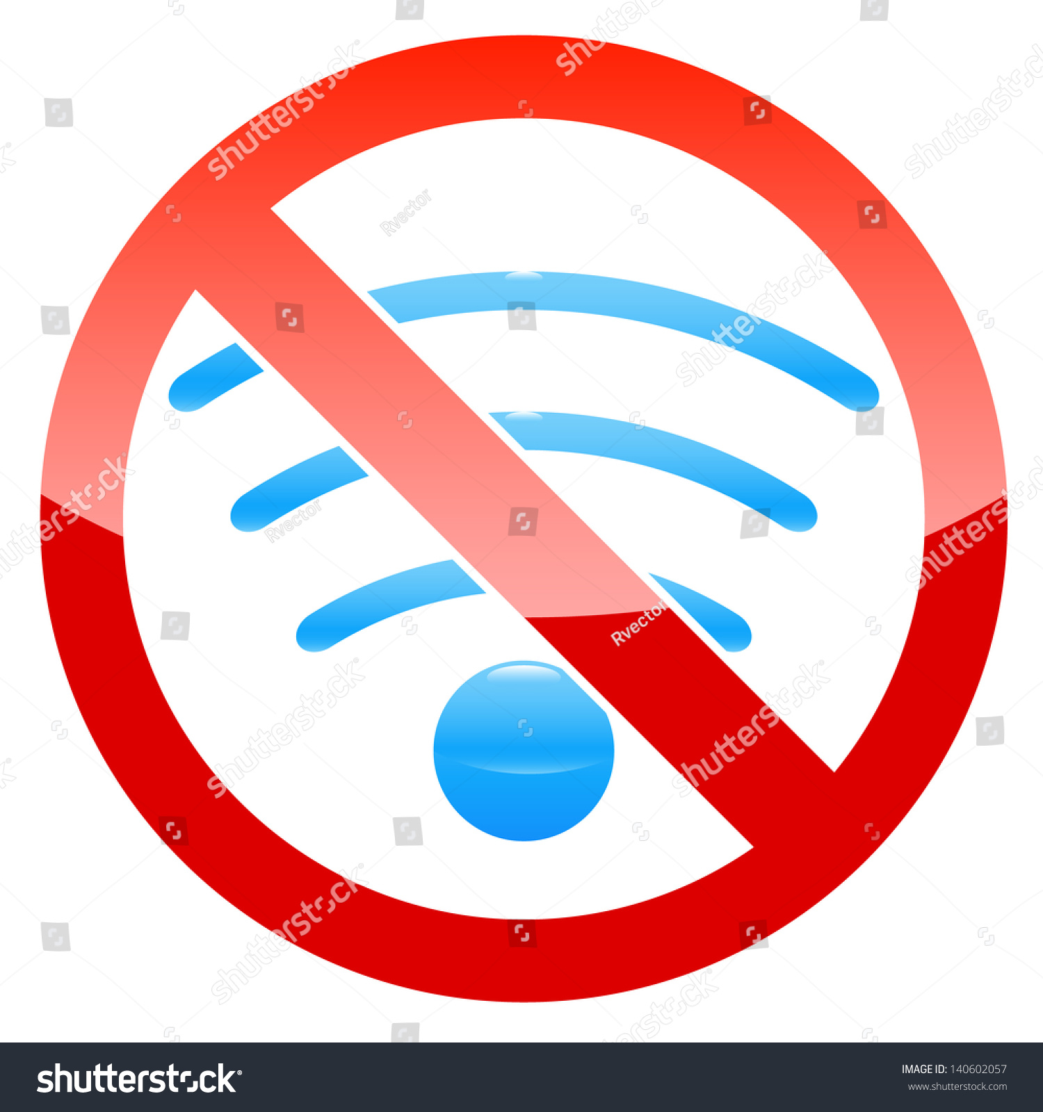 No Wifi Logo On A White Background Stock Photo 140602057 ...