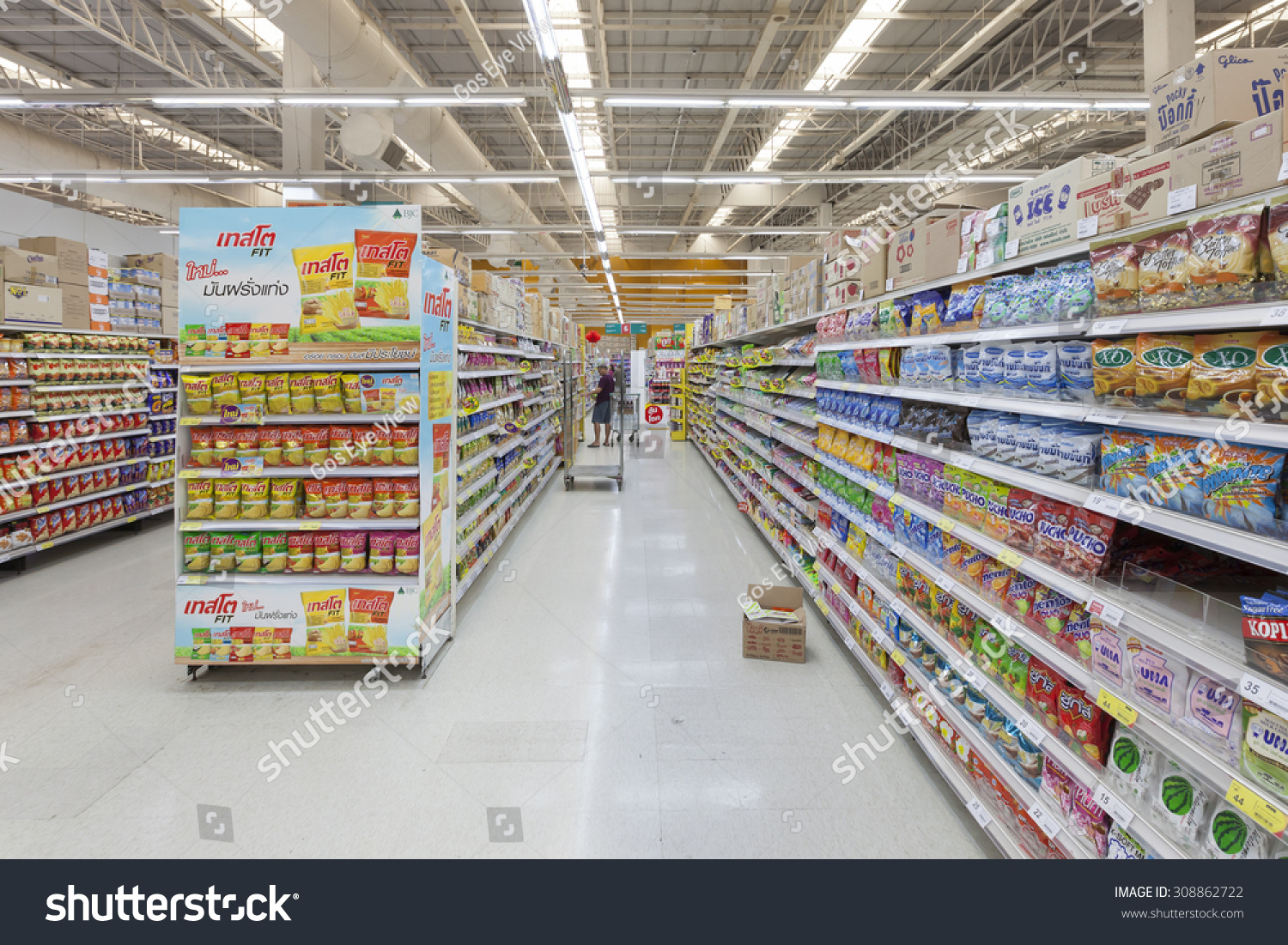 Nonthaburi Thailand August Aisle View Of A Tesco Lotus