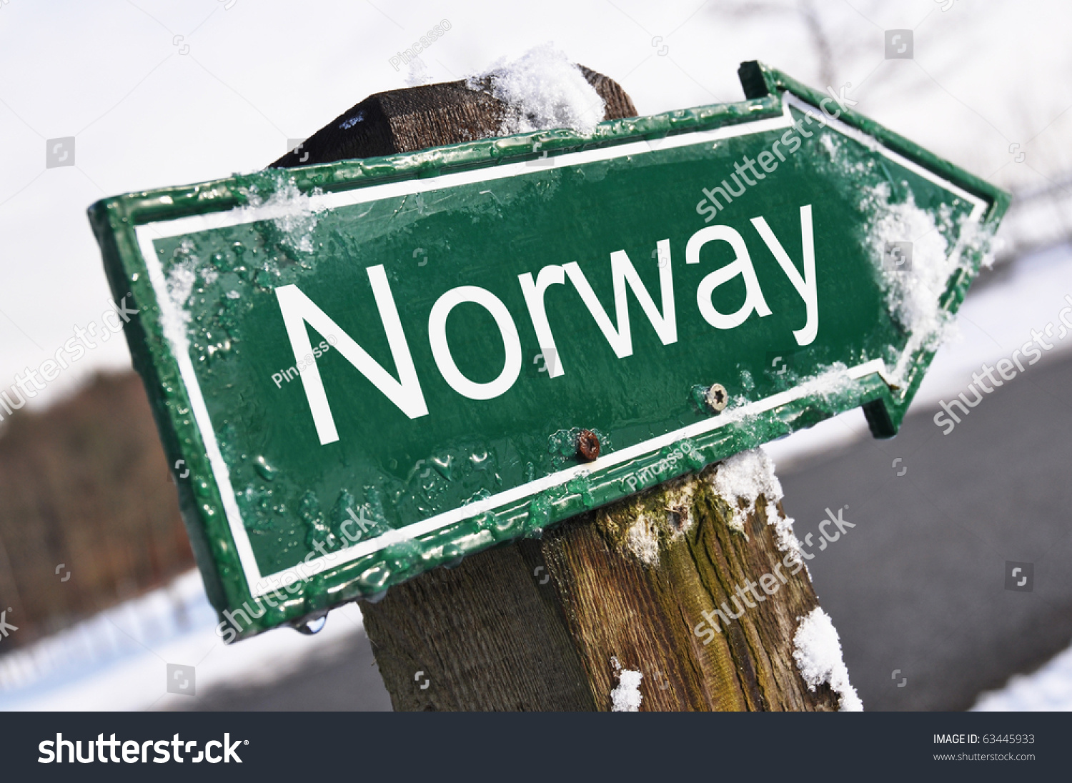 Norway Road Sign Stock Photo 63445933 - Shutterstock