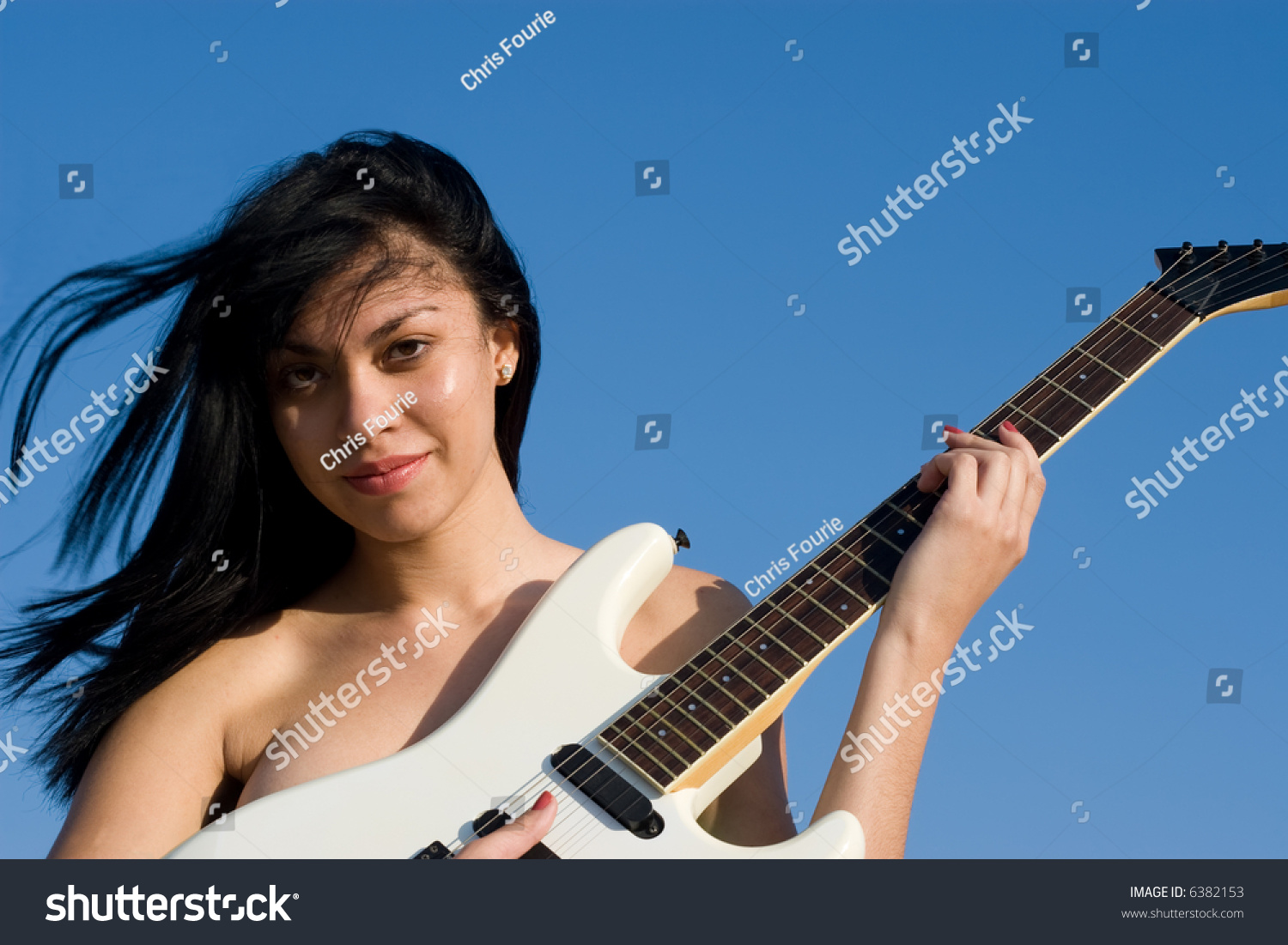 Nude Girl Playing Music On Guitar Stock Photo Shutterstock