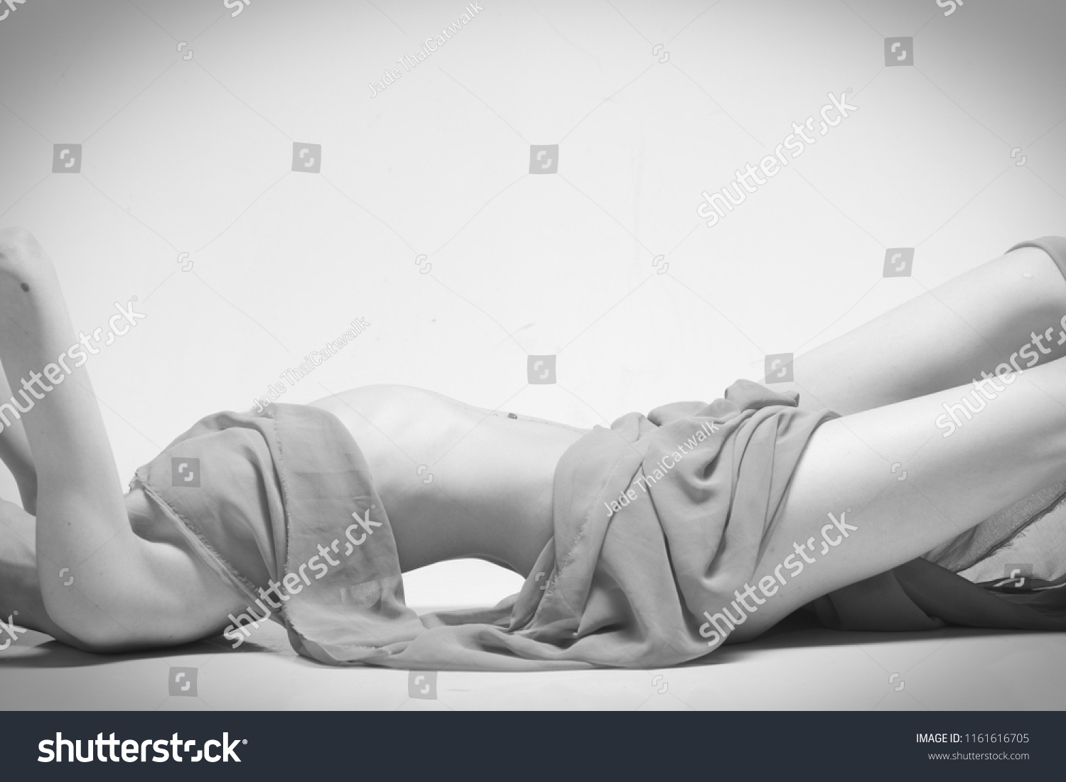 Nude Sexy Beautiful Asian Woman Long Foto Stock Shutterstock