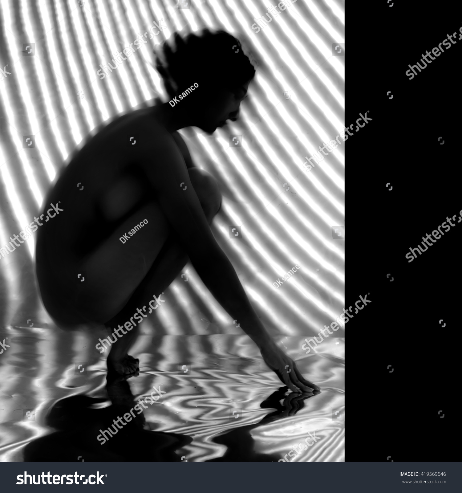 Nude Woman Abstract Art Black White Foto Stock Editar Agora