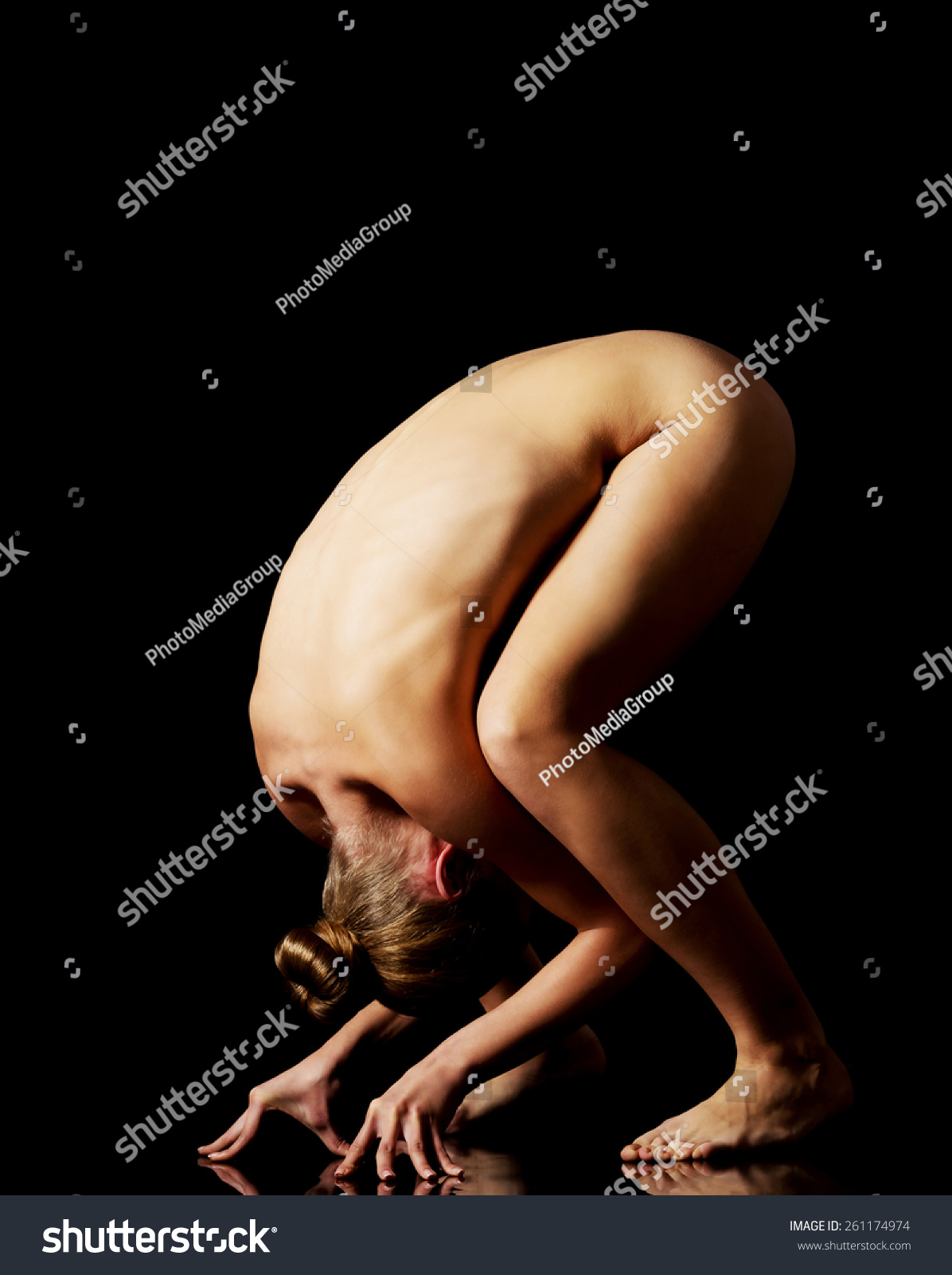 Nude Woman Artistic Arched Pose Stock Photo Edit Now