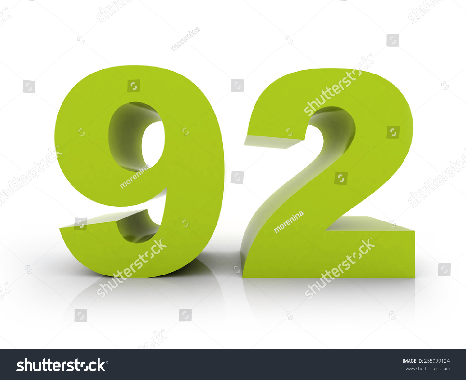 Number 92 Stock Photo 265999124 Shutterstock