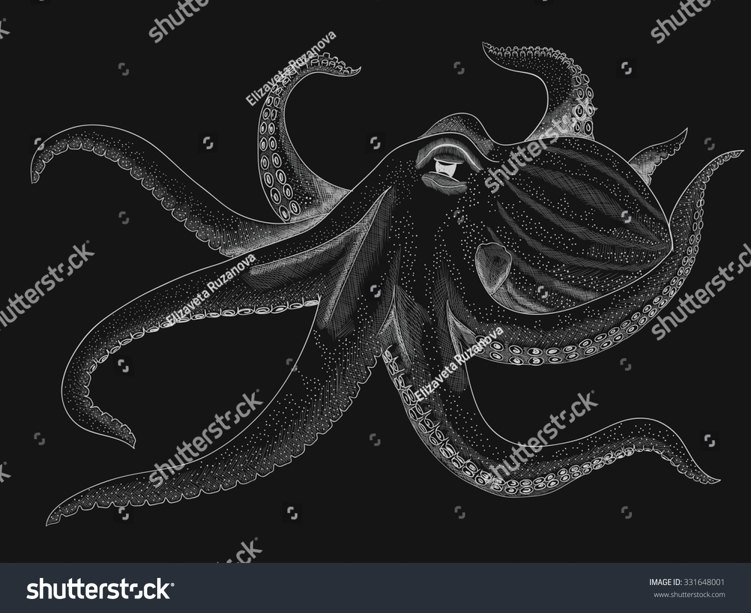 black and grey mood octopus