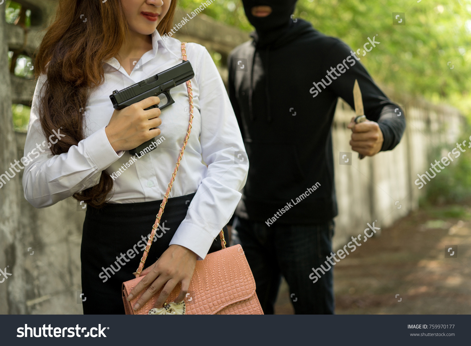 Office Woman Hiding Gun Safety Self Stock Photo Shutterstock