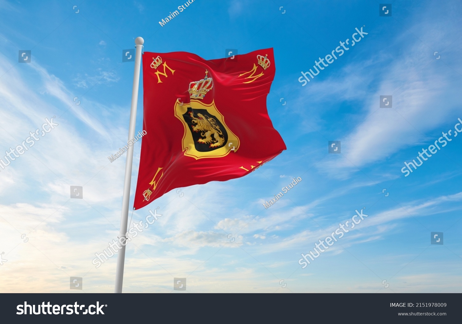 Official Flag Royal Standard Queen Mathilde Stock Illustration