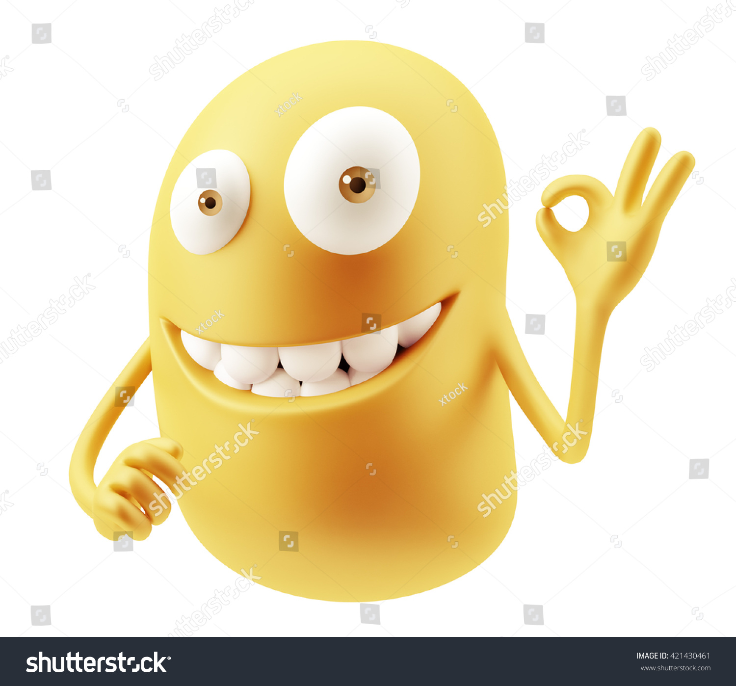 OK Emoticon Face 3D Rendering OK Emoticon Face 3D Rendering