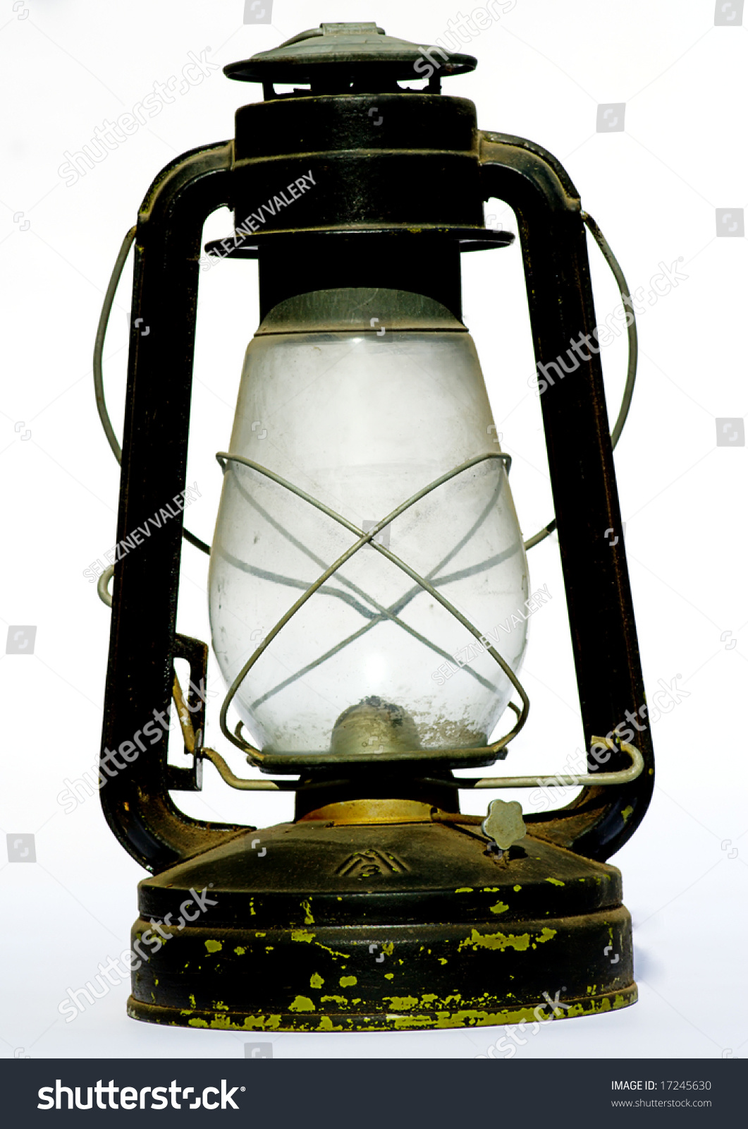 Old Antique Oil Lantern In White Isolated Stock Photo 17245630