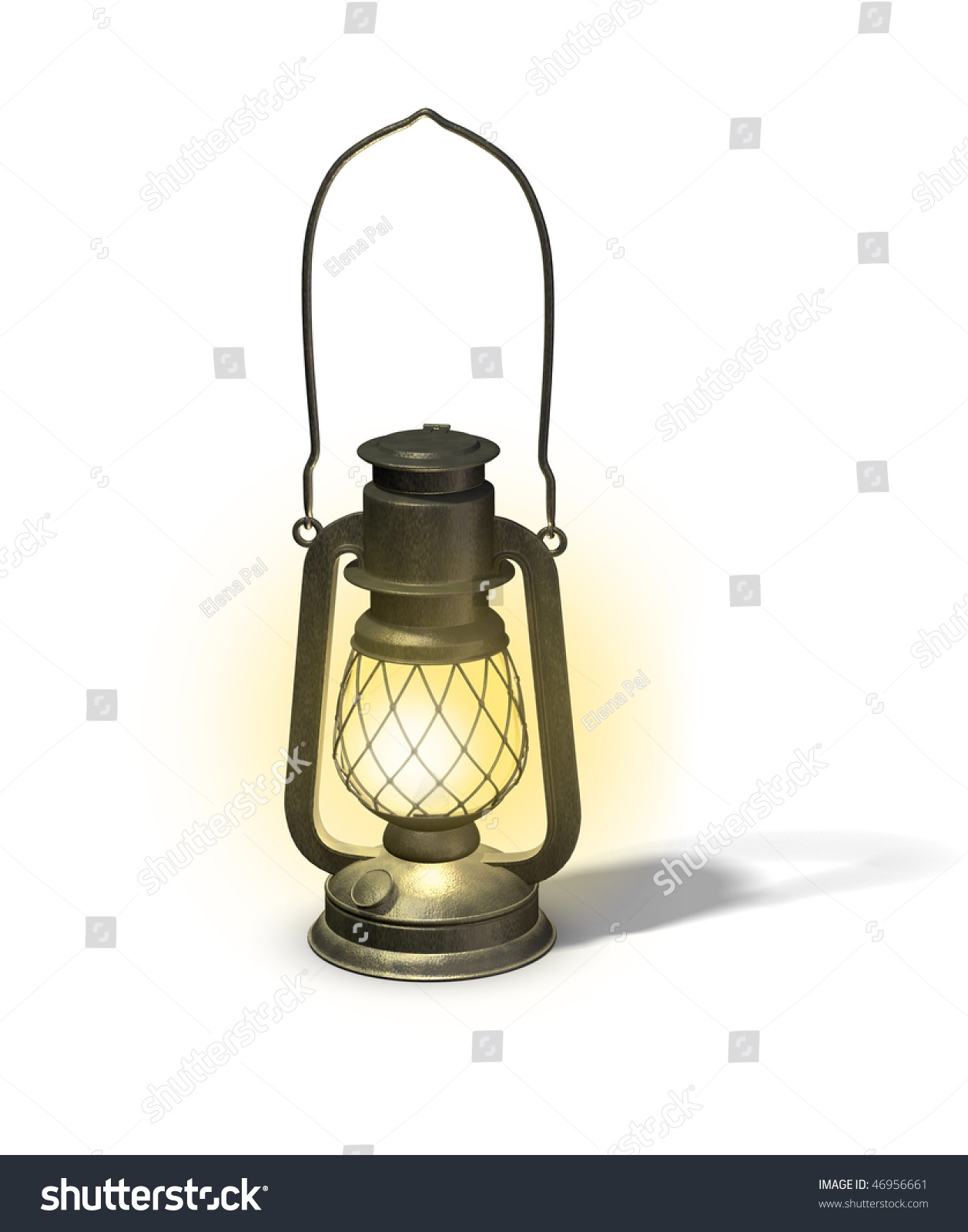 Old Lamp On The White Background Stock Photo 46956661 : Shutterstock