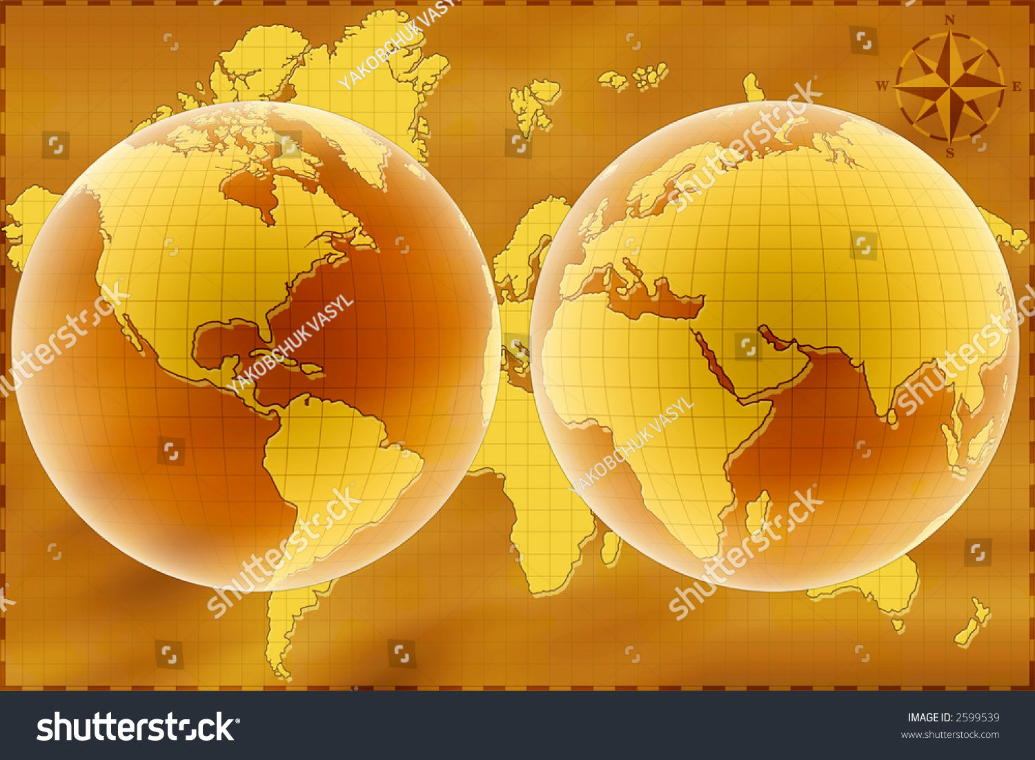 old-map-of-world-east-and-west-hemisphere-stock-photo-2599539