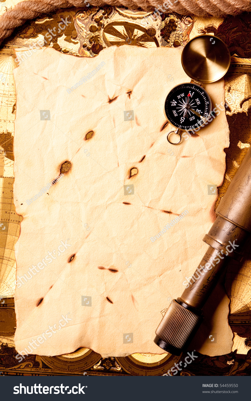 Old Pirate Maps Stock Photo 54459550 : Shutterstock