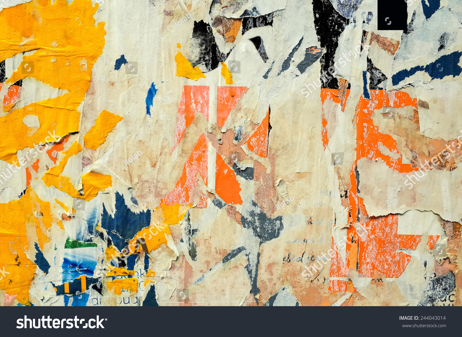 Old Posters Grunge Textures Backgrounds Stock Photo 244043014