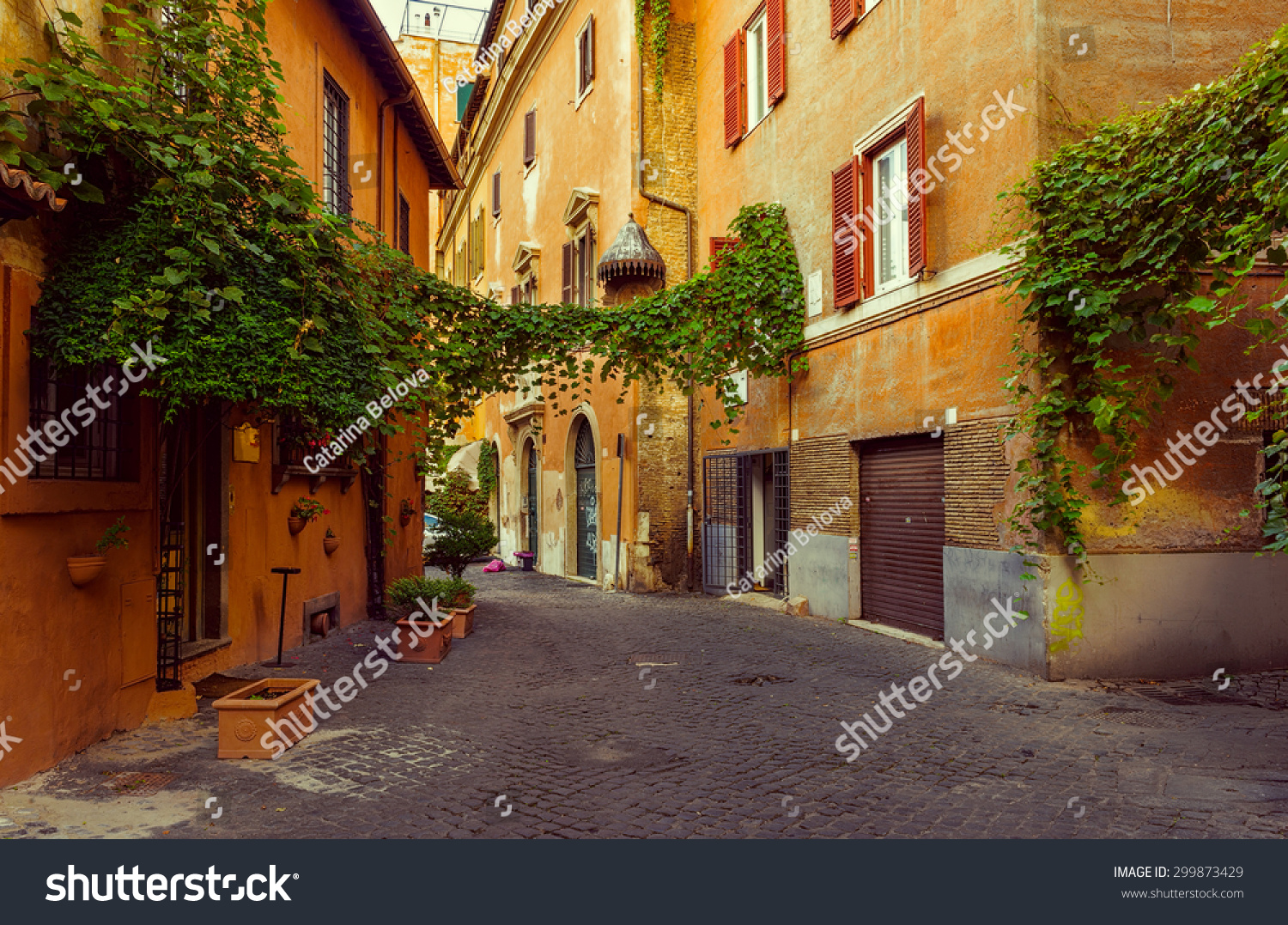 Old street in Trastevere in Rome Italy Old street in Trastevere in Rome Italy