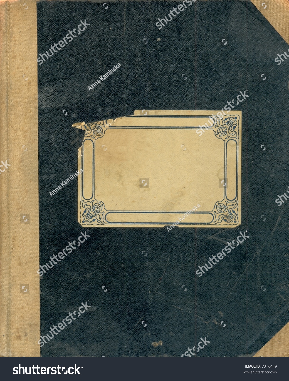 Old Vintage Notebook Background With Copy-Space In Center Stock Photo