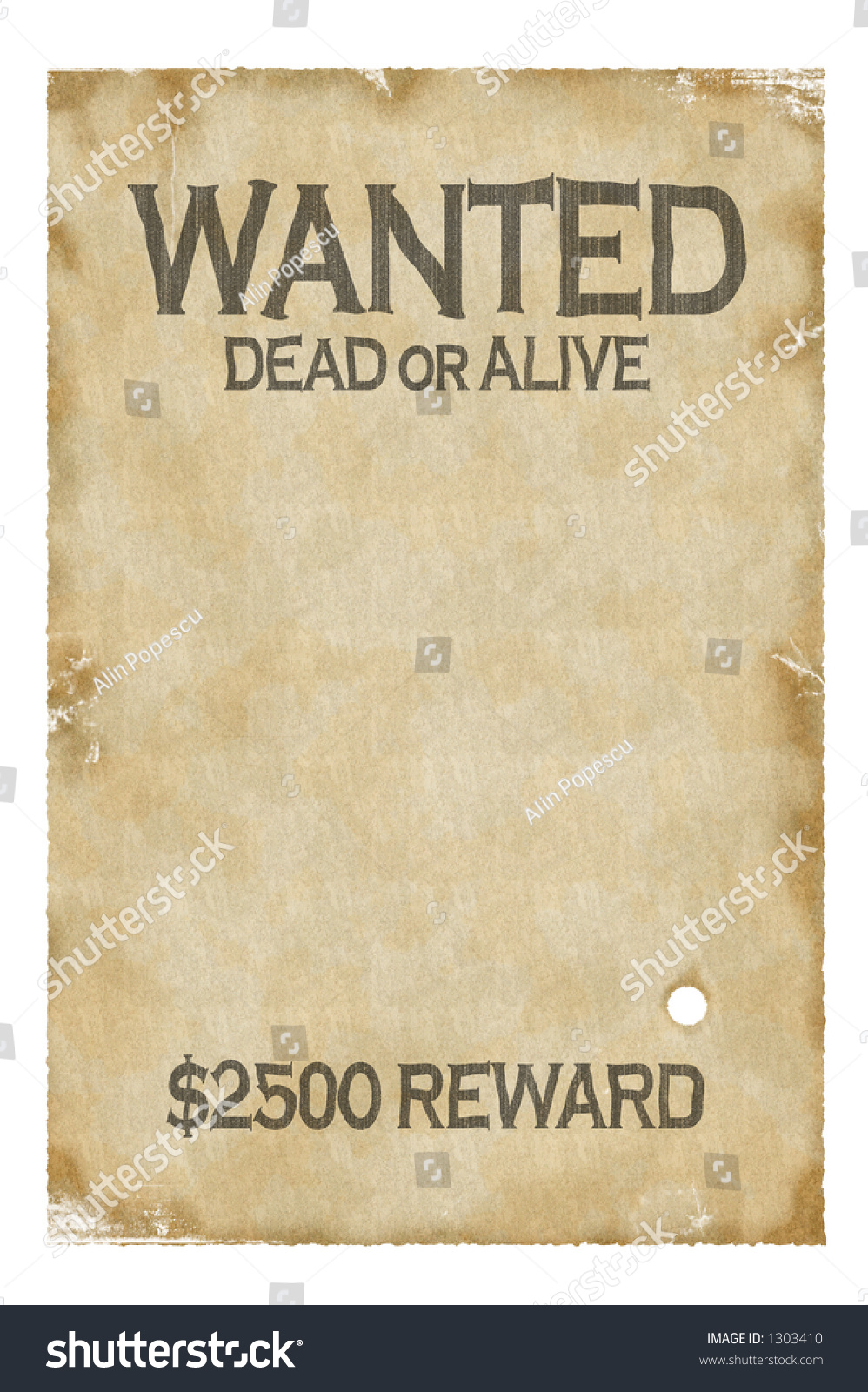 Old Wanted Poster - Insert Your Picture, Product, Object Onto It Stock