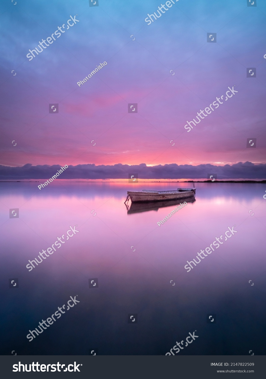 Old Wrecked Fishing Boat Sunrise Calm Stock Photo Shutterstock