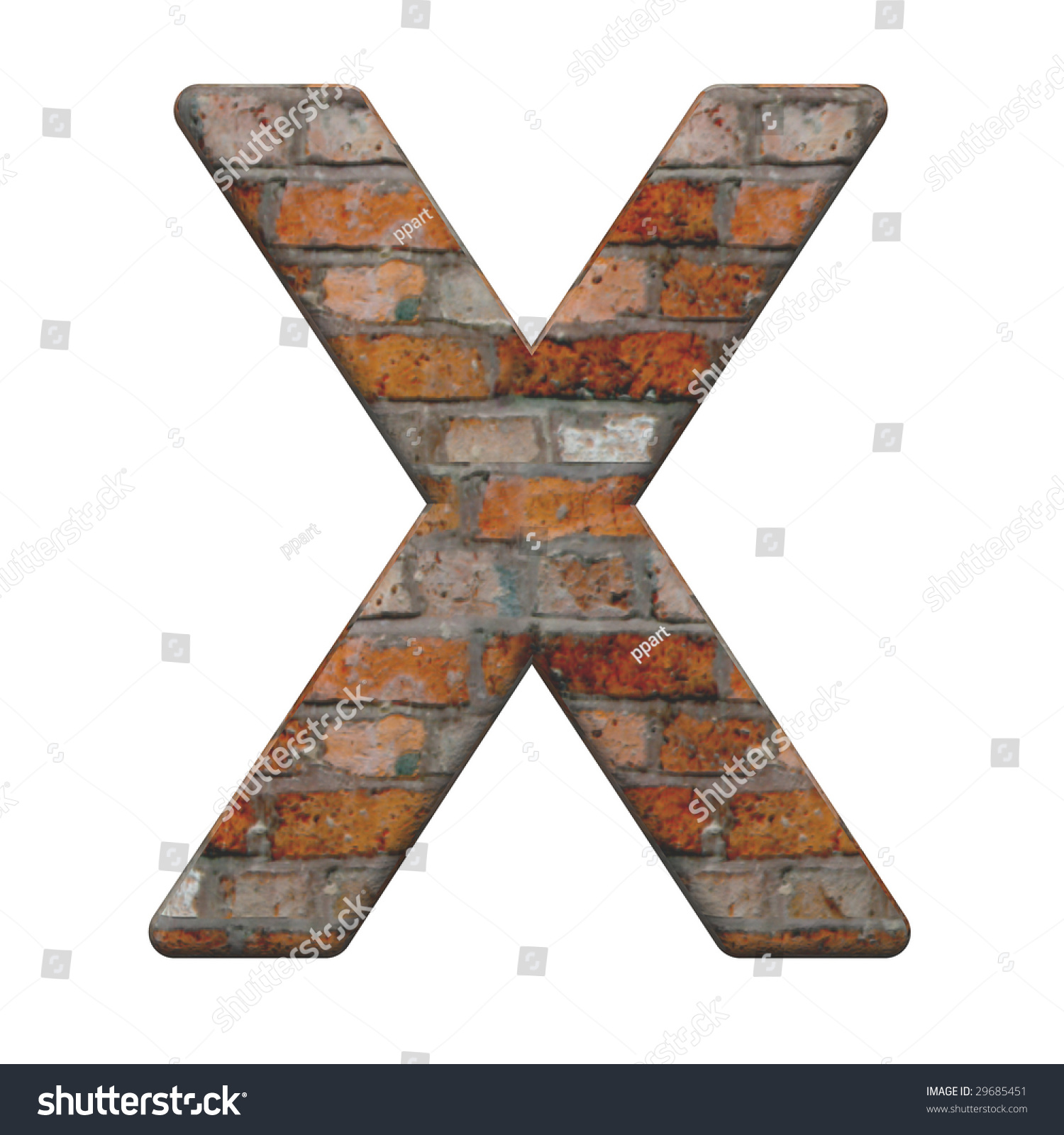 One Letter Old Brick Alphabet Set Stock Illustration