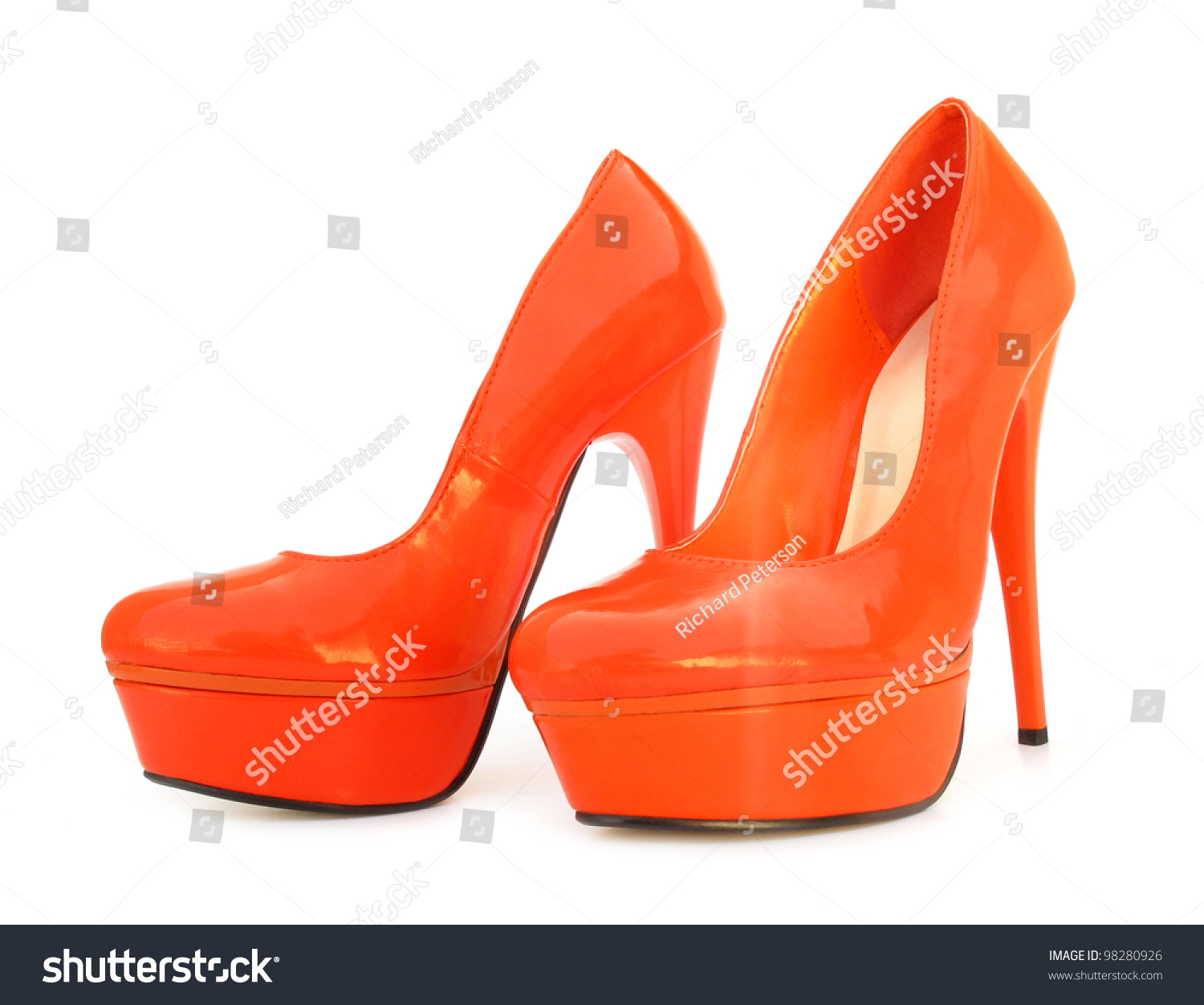 Orange High Heels Pump Shoes Stock Photo 98280926 : Shutterstock