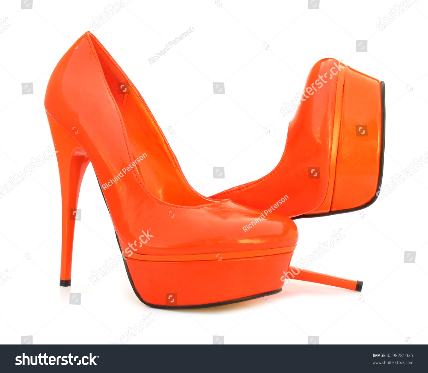 Orange High Heels Pump Shoes Stock Photo 98281025 : Shutterstock