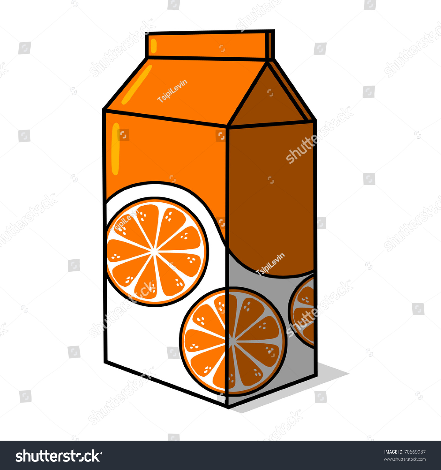 Orange Juice Carton Illustration Juice Box Stock Illustration 70669987