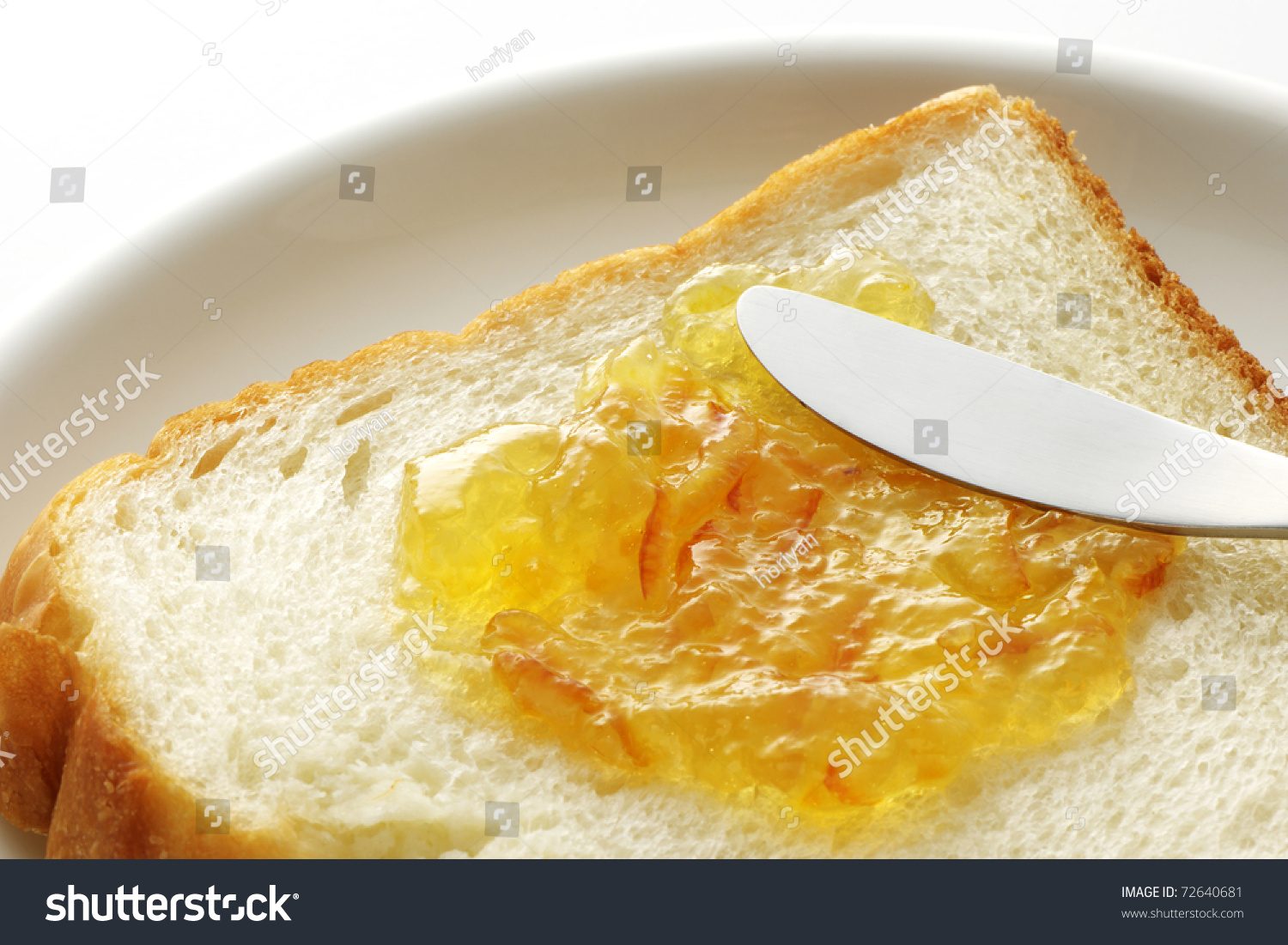 Orange Marmalade On Bread Stock Photo 72640681 Shutterstock