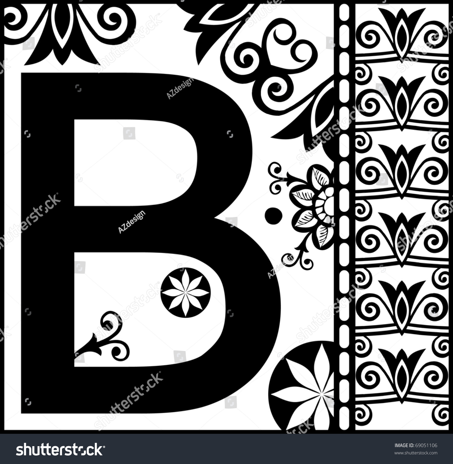 Ornamental Abc, Decorative Letter B Stock Photo 69051106 : Shutterstock