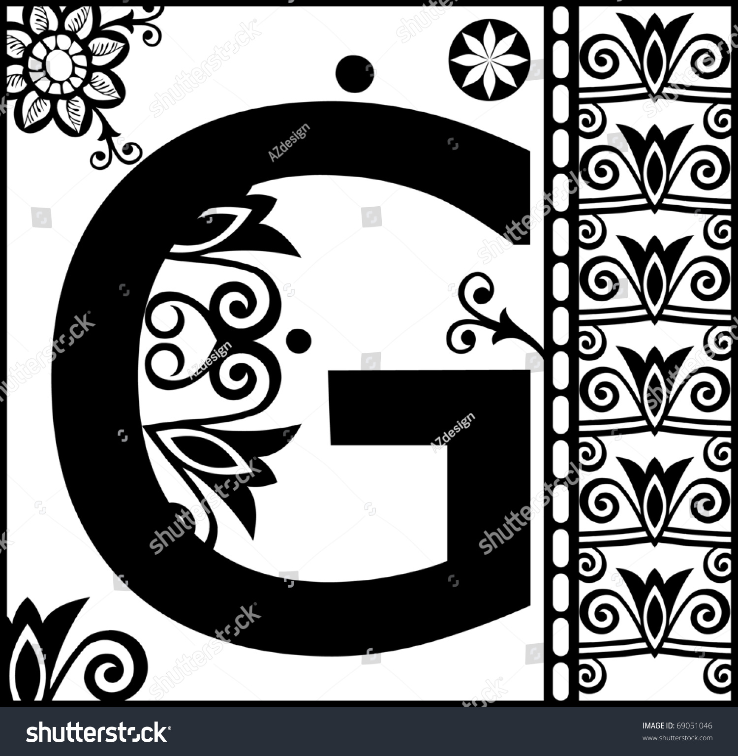 Ornamental Abc, Decorative Letter G Stock Photo 69051046 : Shutterstock