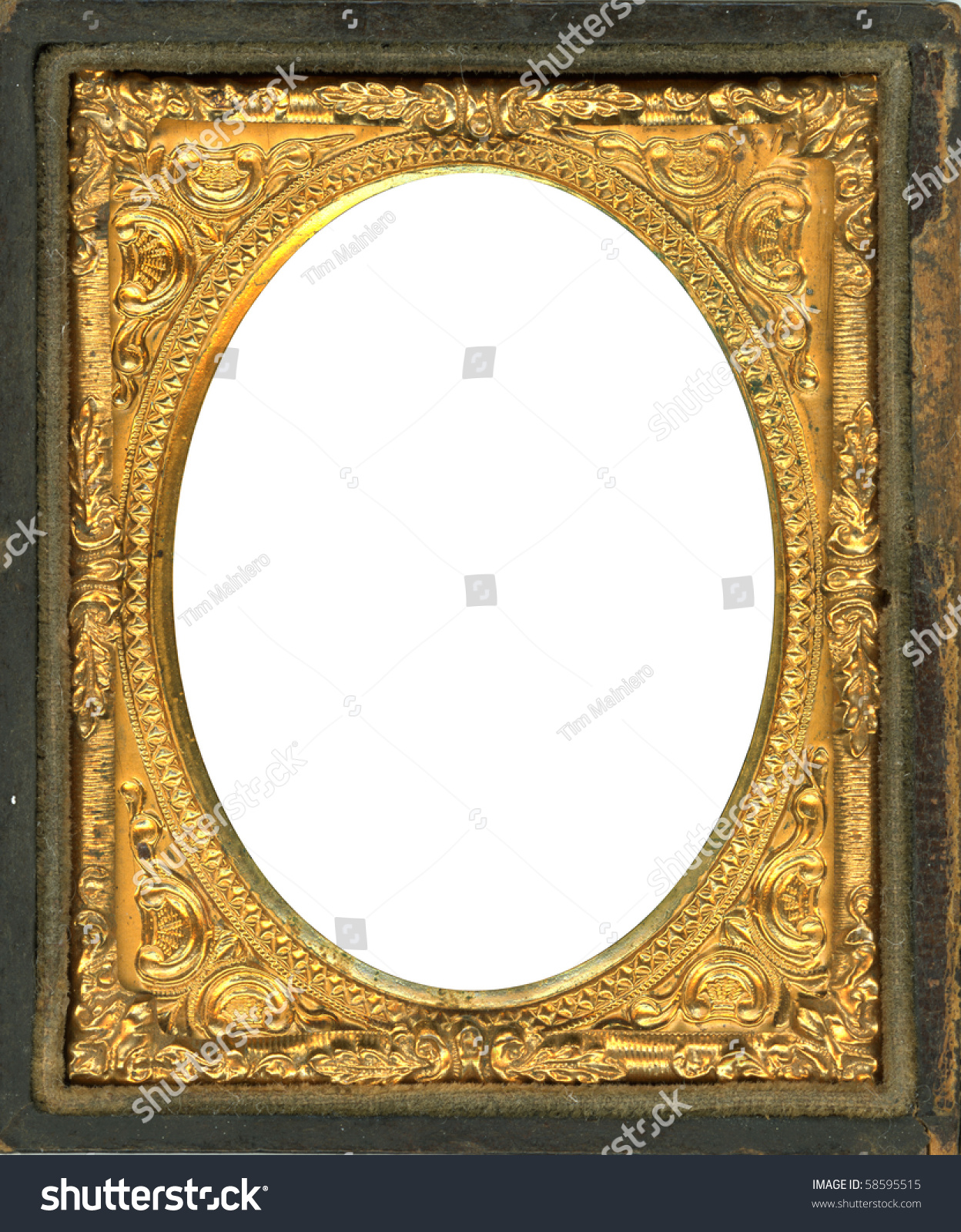 Ornate Gold Metal Picture Frame From The 1850s. This Style Frame Was