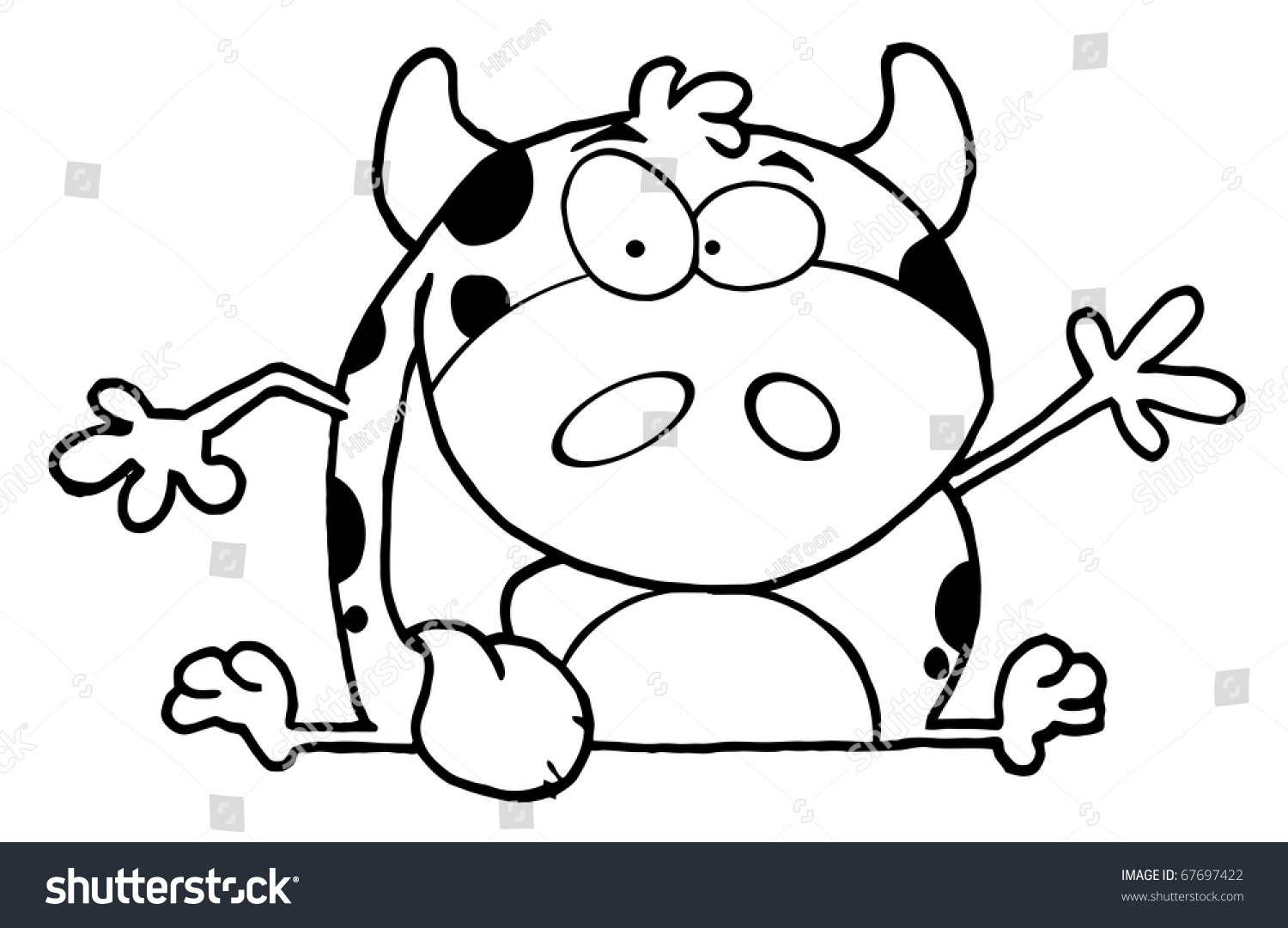 Outline Calf Cartoon Character Stock Photo 67697422 : Shutterstock