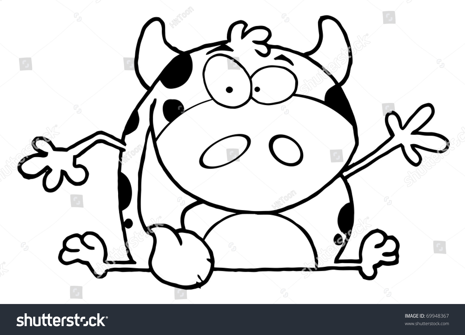 Outline Calf Cartoon Character Stock Photo 69948367 : Shutterstock