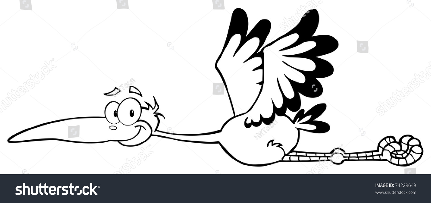 Outlined Stork Mascot Cartoon Character Stock Photo 74229649 : Shutterstock