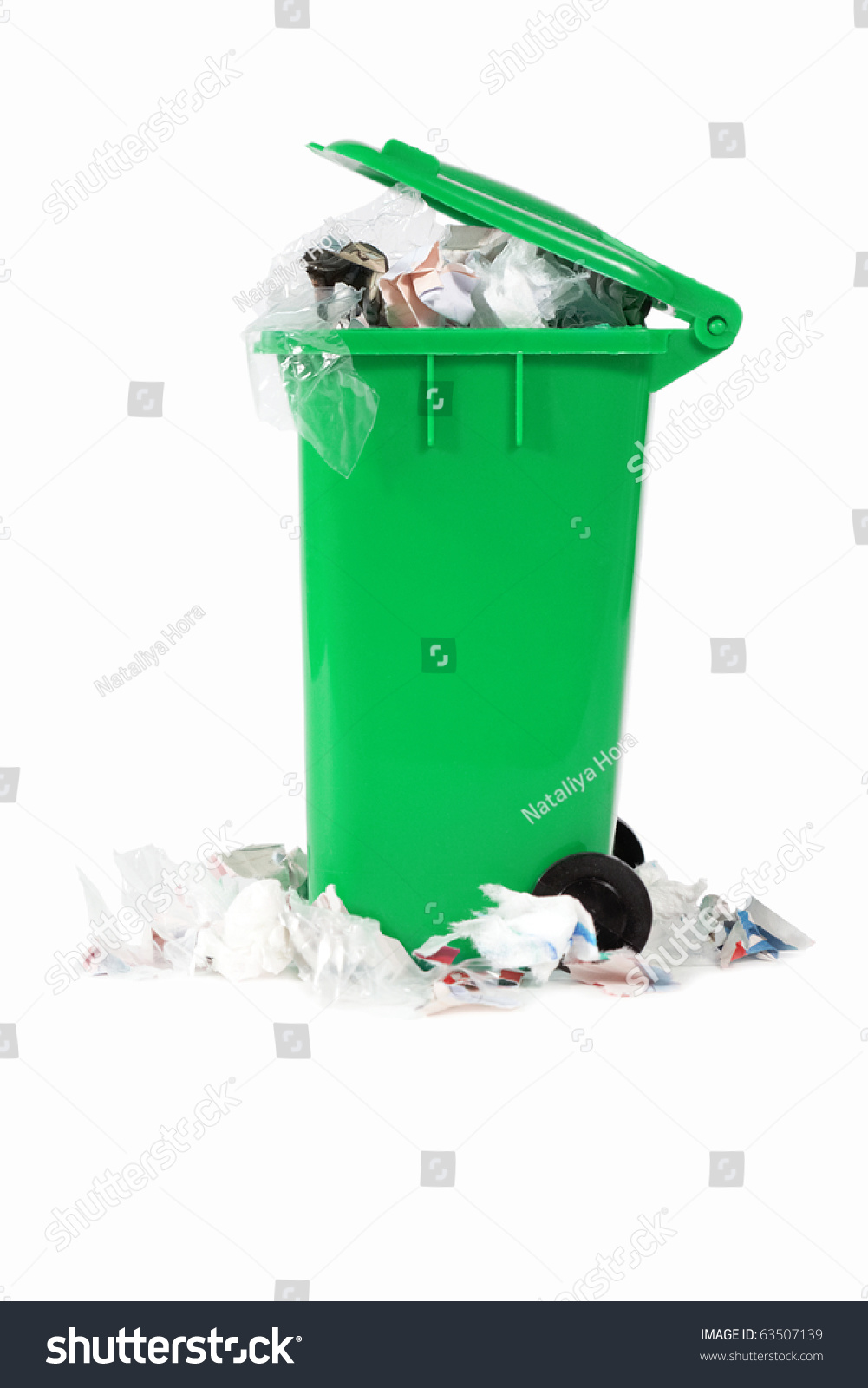 Overflowing Garbage Bin Stock Photo 63507139 - Shutterstock