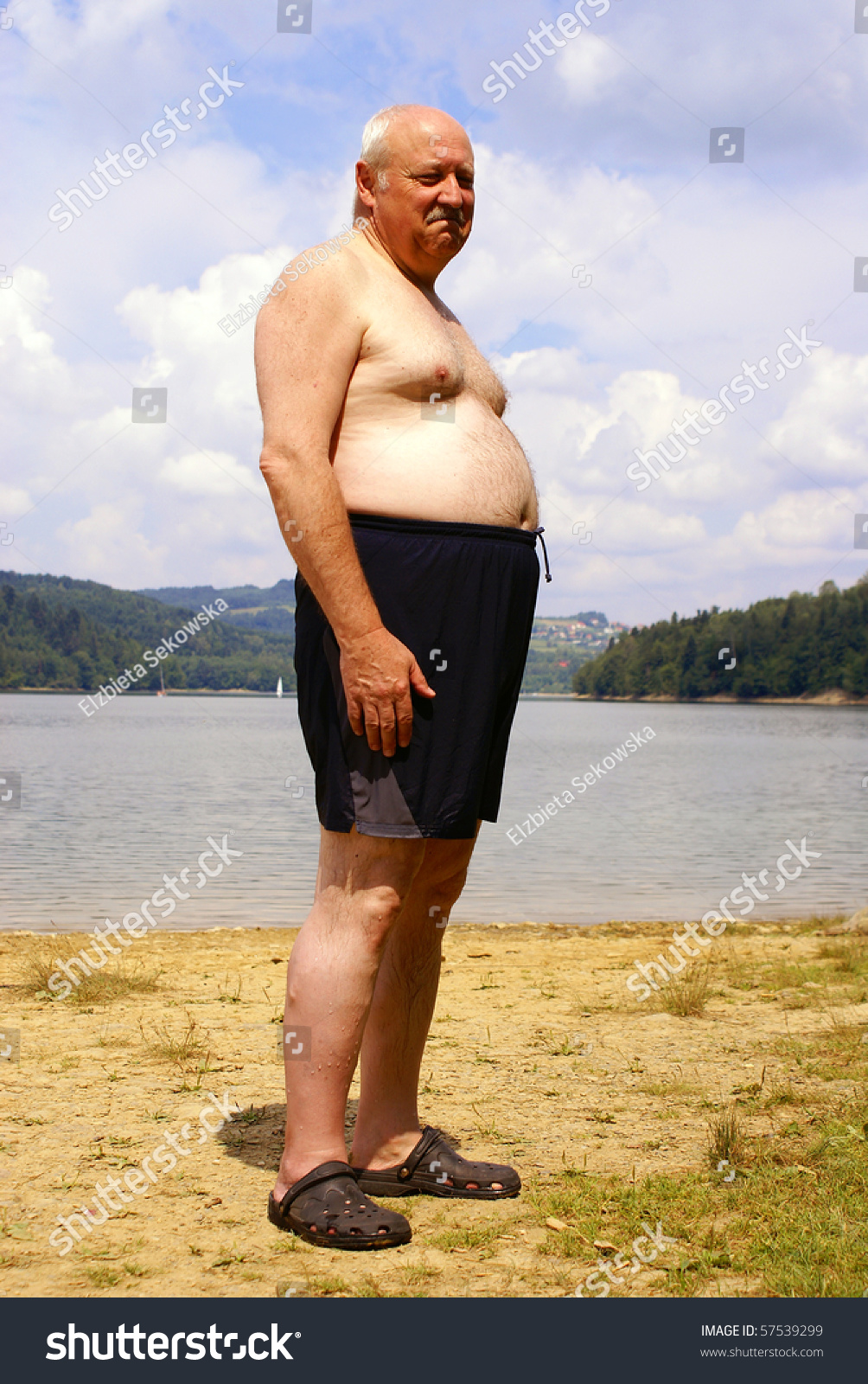 Overweight Man With Naked Torso Stock Photo Shutterstock