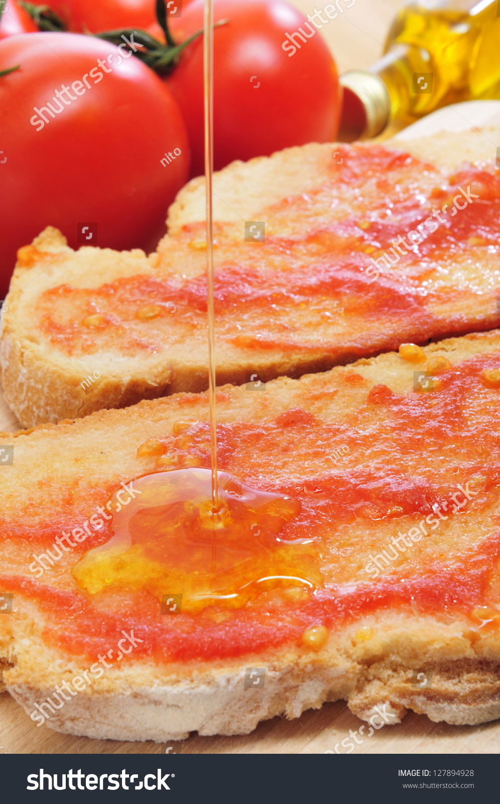 Pa Amb Tomaquet, Bread With Tomato, Typical Of Catalonia, Spain Stock ...