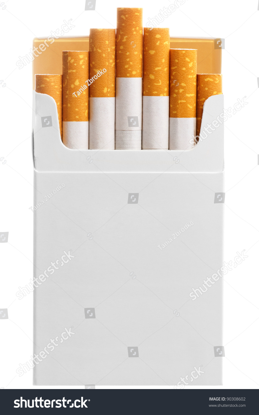 Pack Of Cigarettes With Cigarettes Sticking Out Isolated On White 