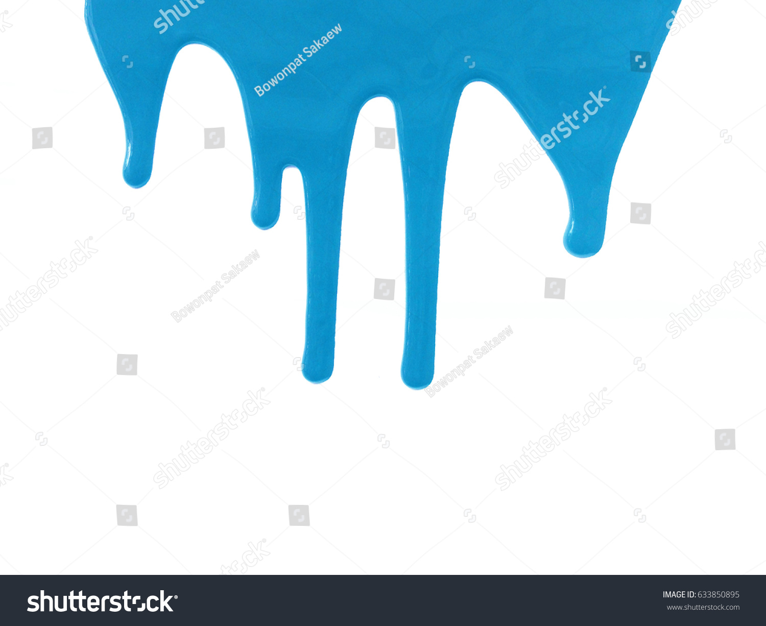 Paint Blue Color Dripping Color Dropping Stock Photo 633850895