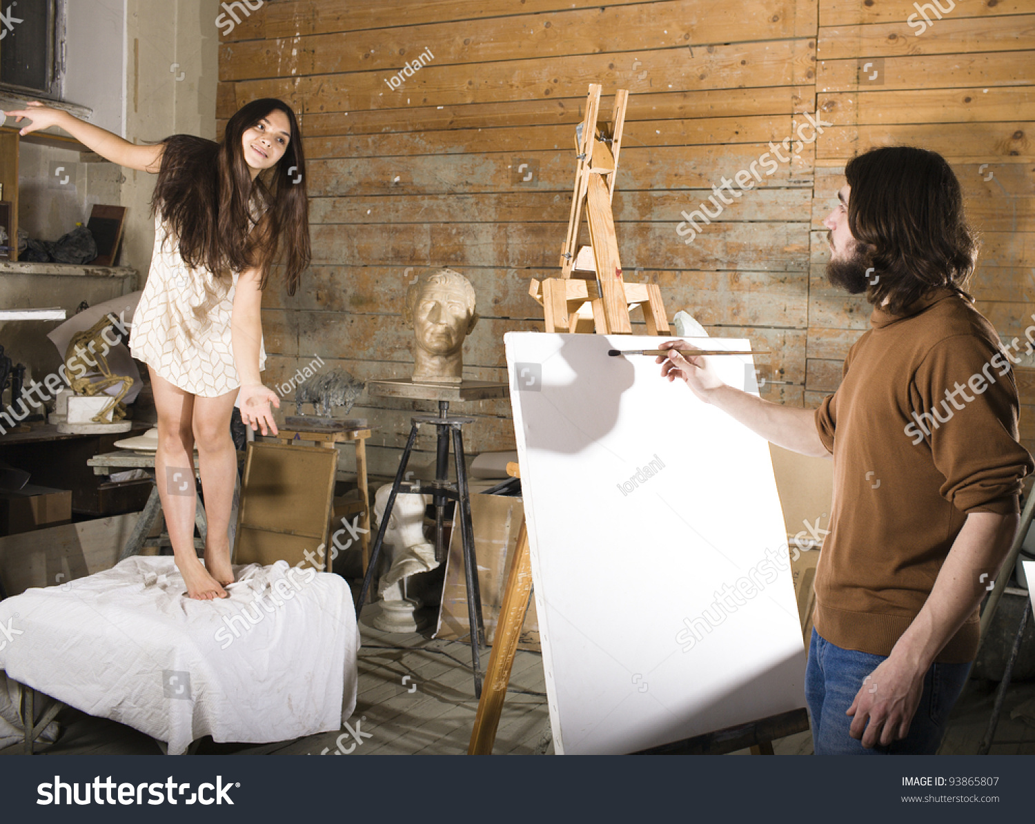 Painter Work Painting Model Studio Stock Photo Shutterstock